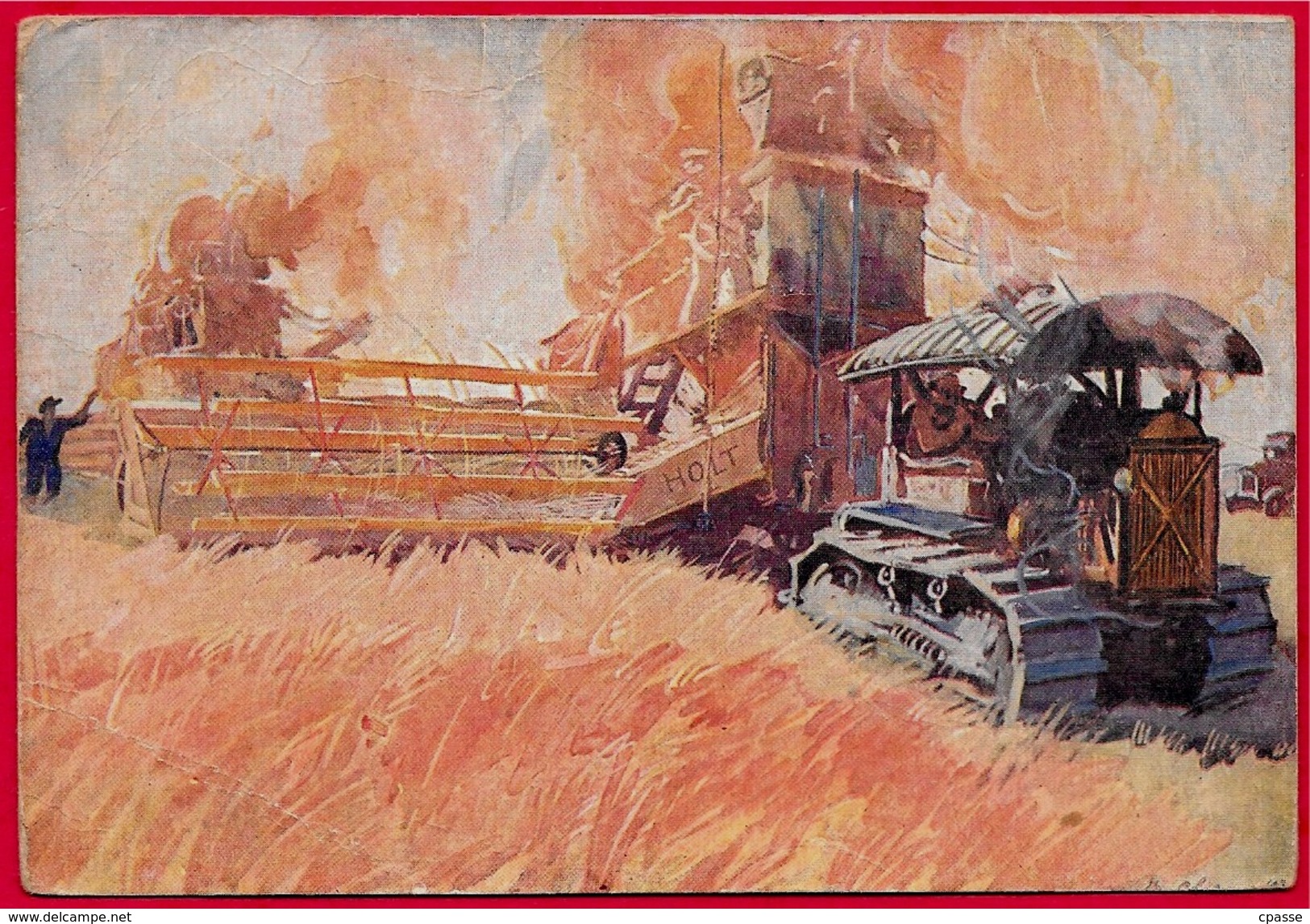 En L'état Rare Post Card CPSM RUSSIE RUSSIA Publicitaire SOVIETGRAINFARM "GIGANT" * Agriculture Moisson Battage Tracteur - Russie