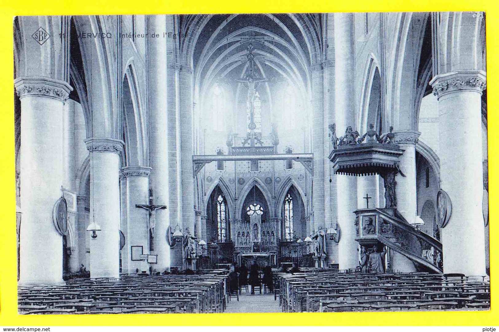 * Wervik - Wervicq (Menen - West Vlaanderen) * (SBP, Nr 11) Intérieur De L'église, Kerk, Church, Croix, Chaire De Vérité - Wervik