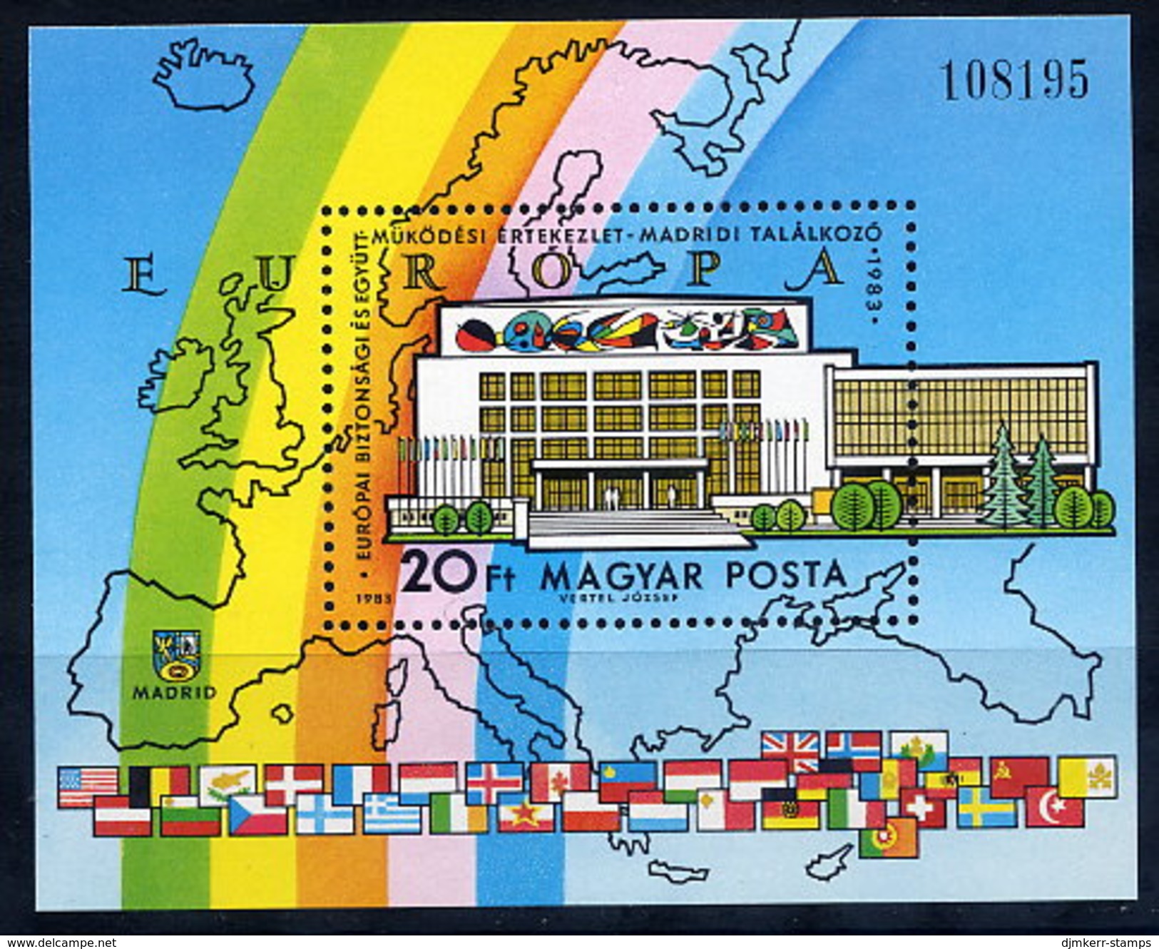 HUNGARY 1983 European Security Conference Block MNH / **.  Michel Block 168 - Unused Stamps