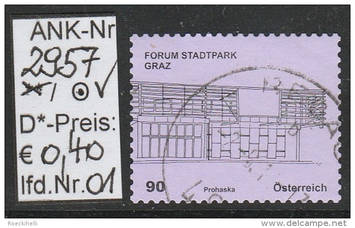 1.5.2011 - SkFM/DM "Kunsthäuser - Forum Stadtpark, Graz "  - O Gestempelt - Siehe Scan (2957o 01-14) - Used Stamps