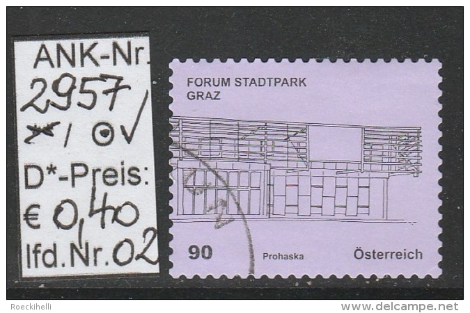 1.5.2011 - SkFM/DM "Kunsthäuser - Forum Stadtpark, Graz "  - O Gestempelt - Siehe Scan (2957o 01-14) - Used Stamps