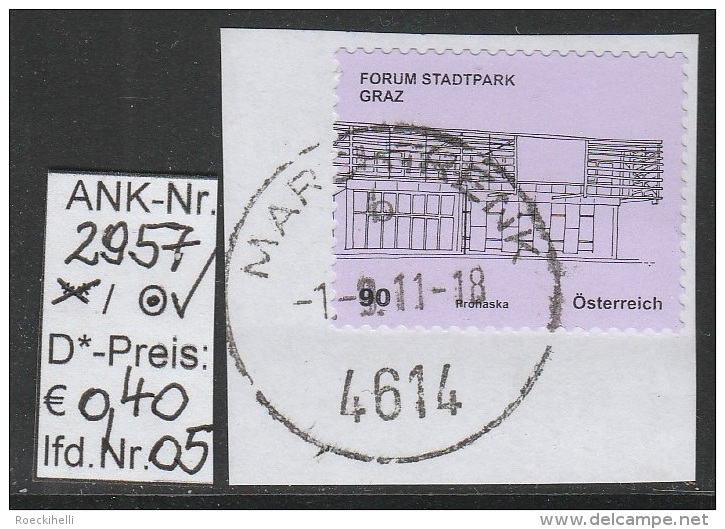 1.5.2011 - SkFM/DM "Kunsthäuser - Forum Stadtpark, Graz "  - O Gestempelt - Siehe Scan (2957o 01-14) - Used Stamps