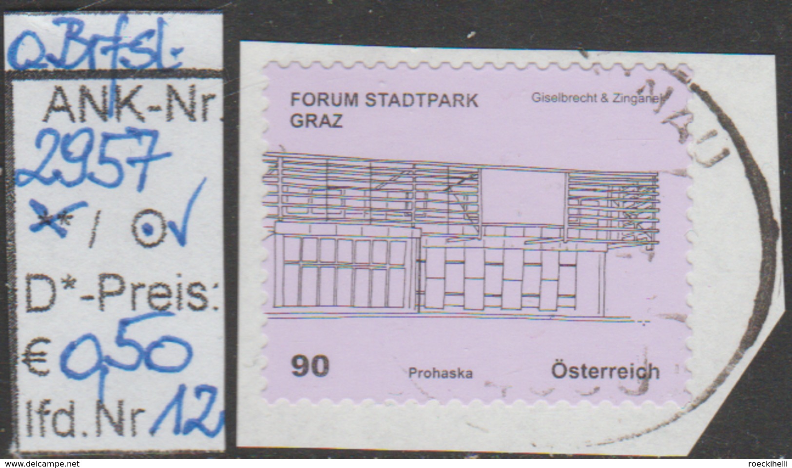 1.5.2011 - skFM/DM "Kunsthäuser - Forum Stadtpark, Graz "  - o gestempelt - siehe Scan (2957o 01-14)