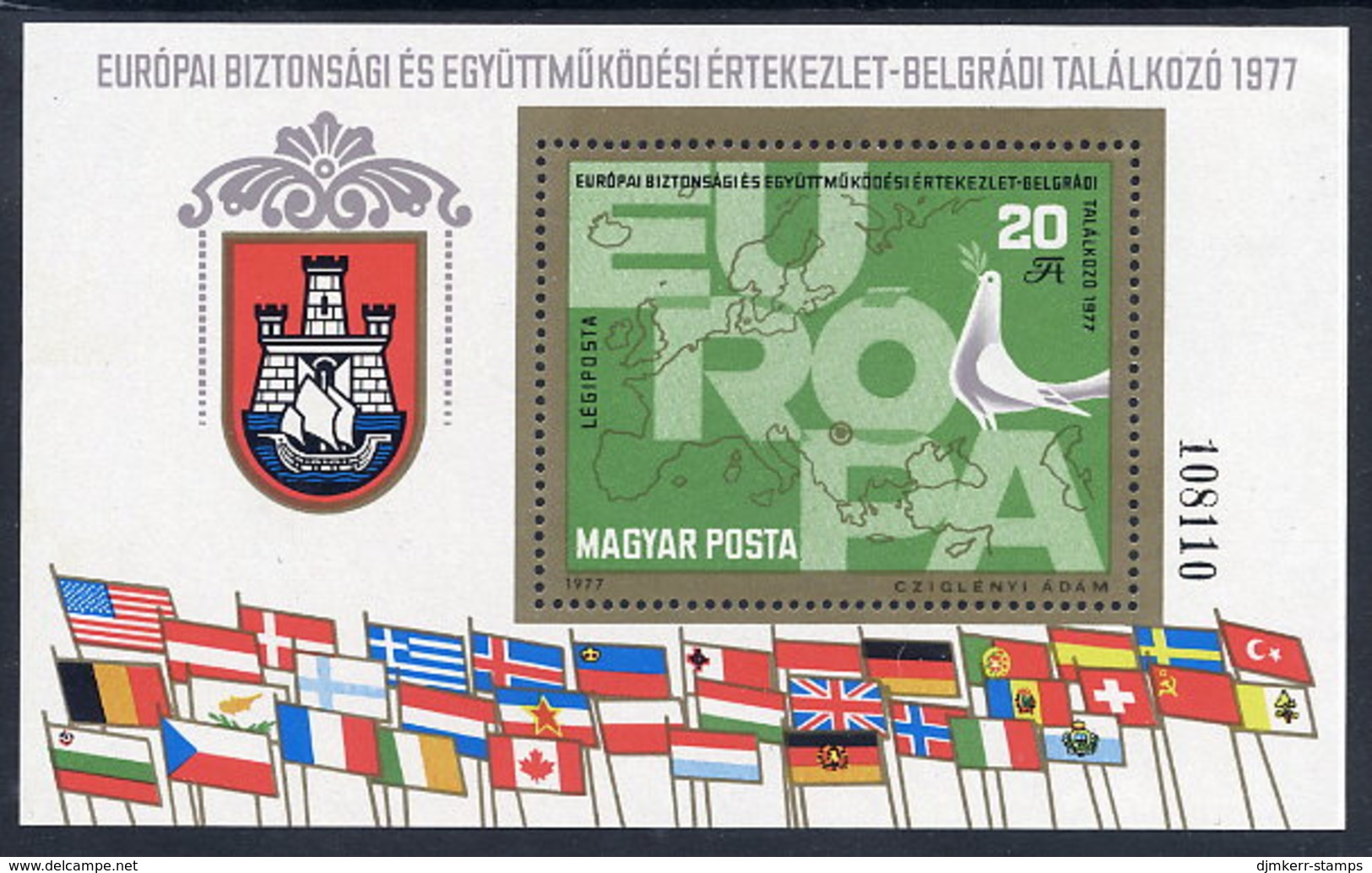 HUNGARY 1977 European Security Conference Block MNH / **.  Michel Block 126 - Blocs-feuillets