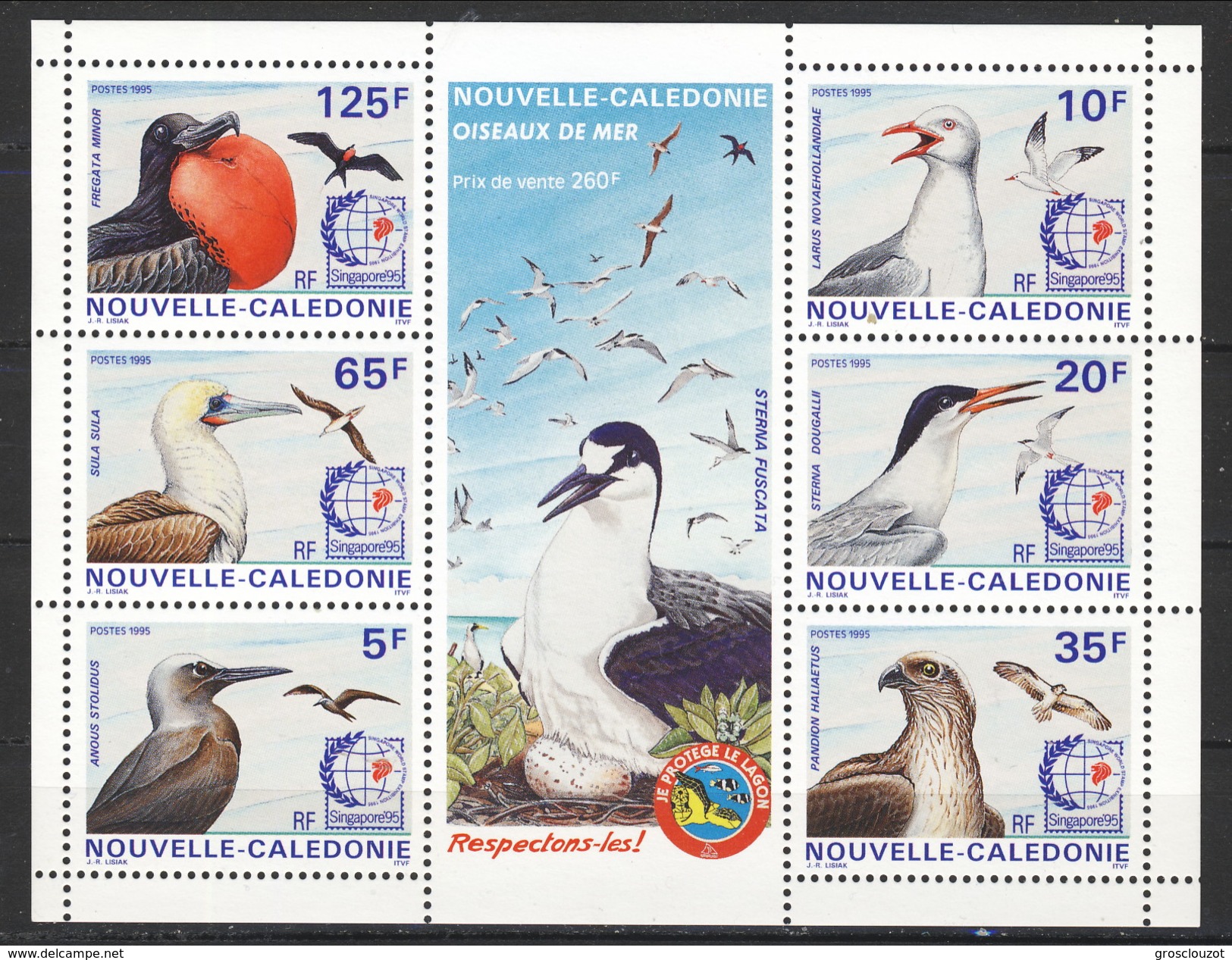 Nouvelle Caledonie Foglietto 1995 MNH Cat. &euro; 15,70 - Hojas Y Bloques