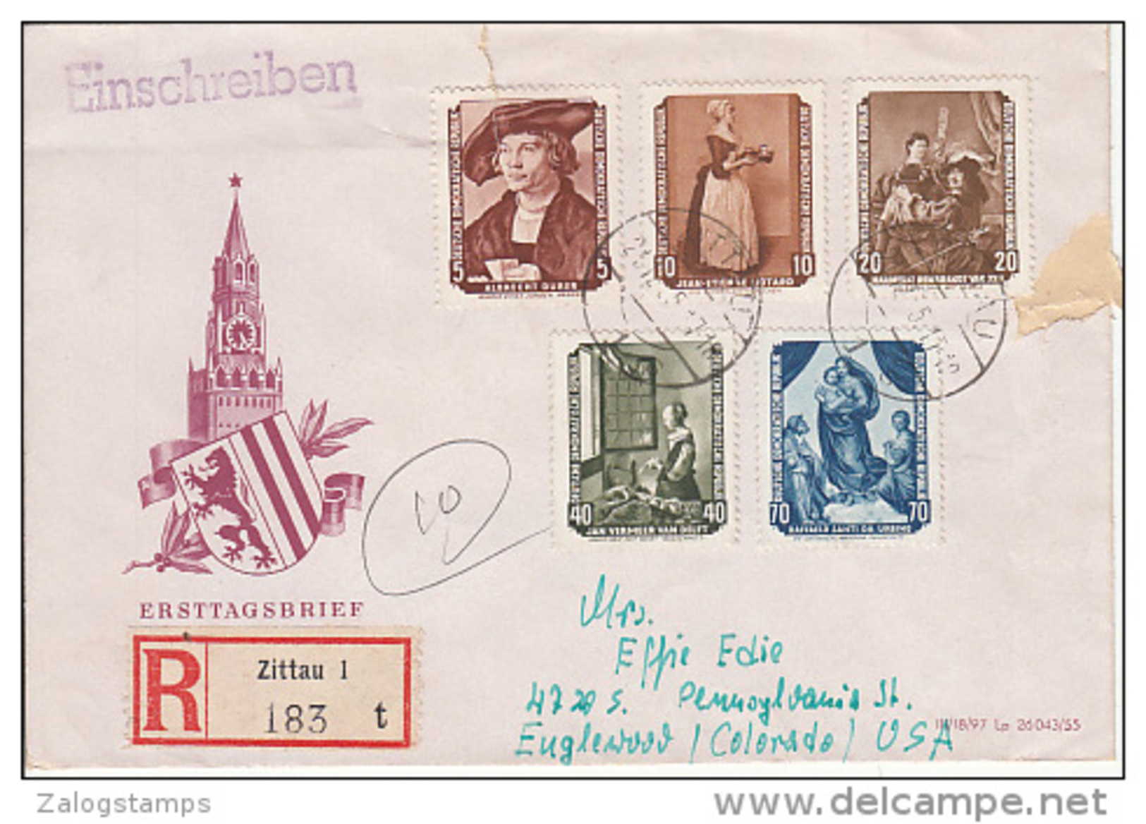 Germany Airmail Cover To USA    (Z-3635) - Lettres & Documents