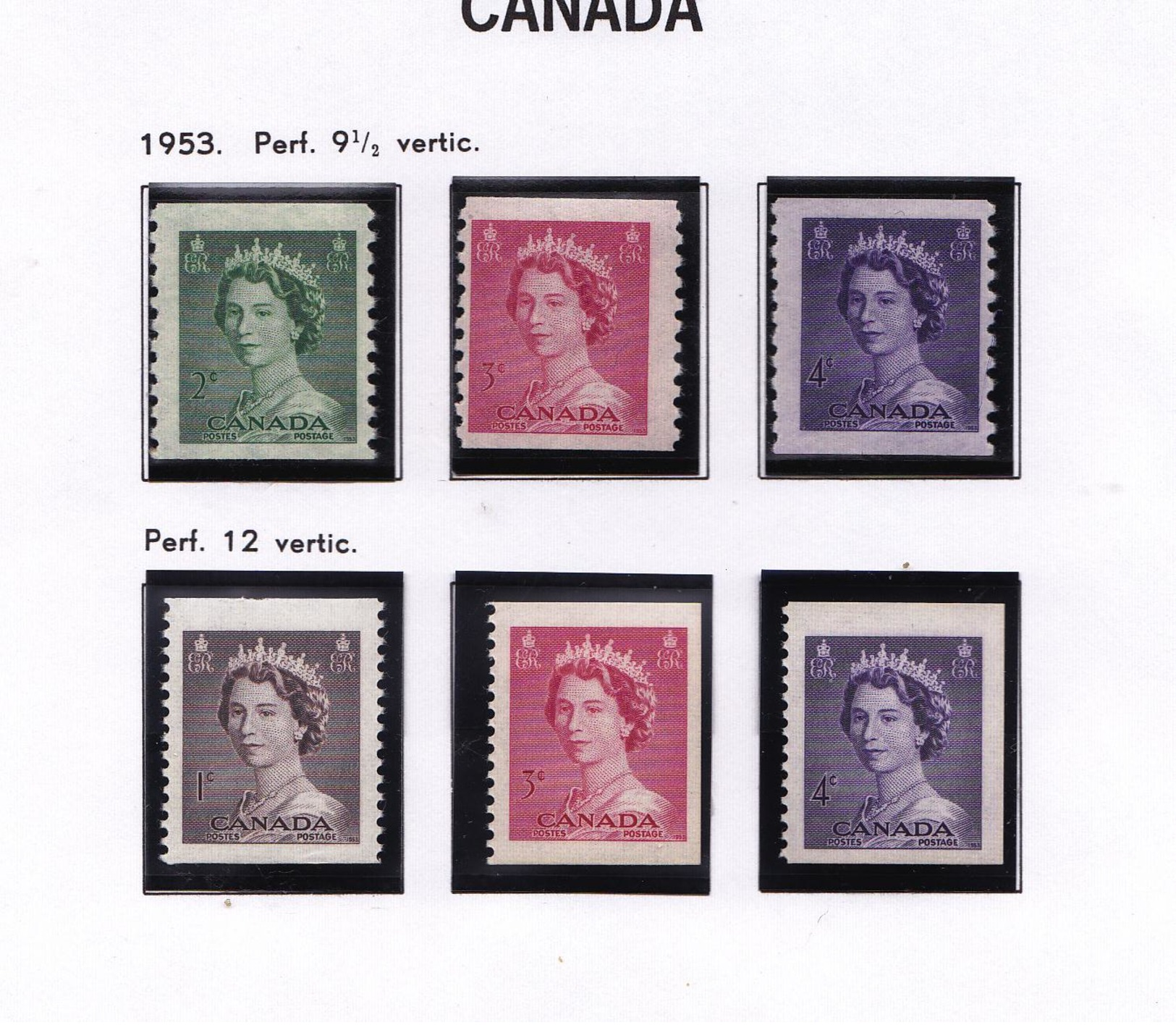 CANADA 1953 SM ELISABETH 260a 263a A ET B  MNH - Nuovi