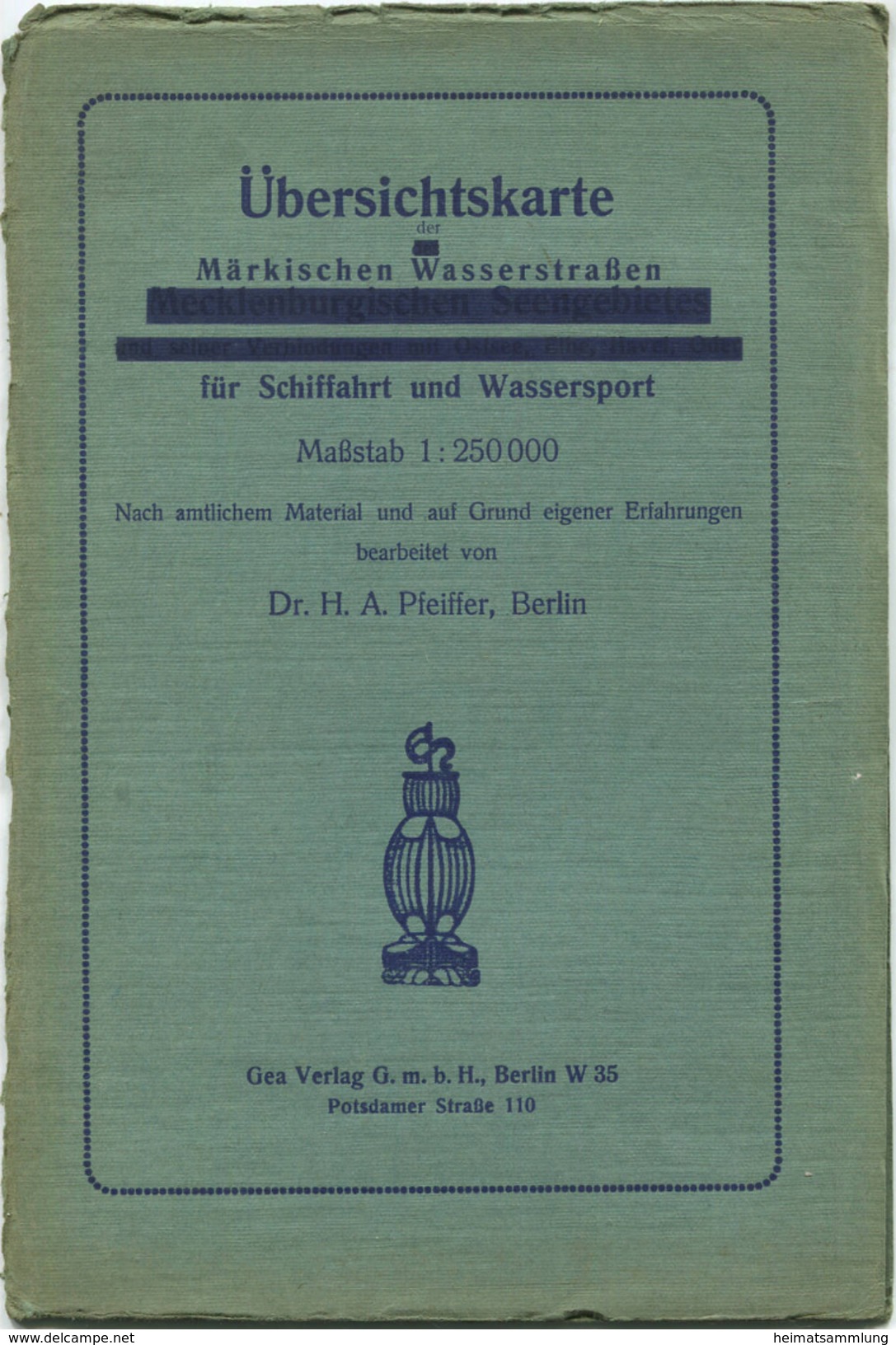 Übersichtskarte Der Märkischen Wasserstrassen Für Schiffahrt Und Wassersport 30er Jahre - Maßstab 1:250'000 75cm X 95cm - Cartas Náuticas