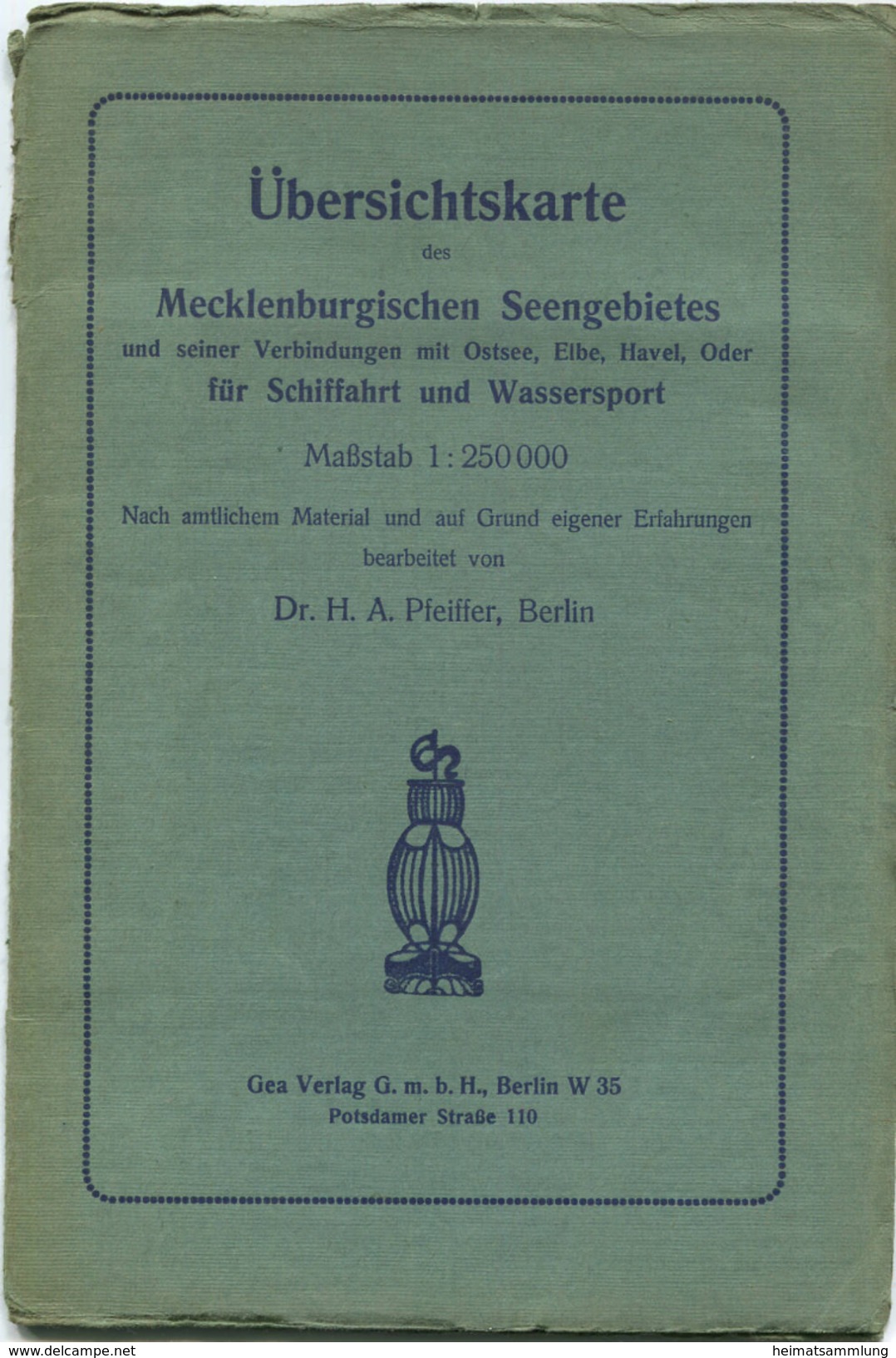 Übersichtskarte Des Mecklenburgischen Seengebietes Und Seinen Verbindungen Für Schiffahrt Und Wassersport 30er Jahre - M - Zeekaarten