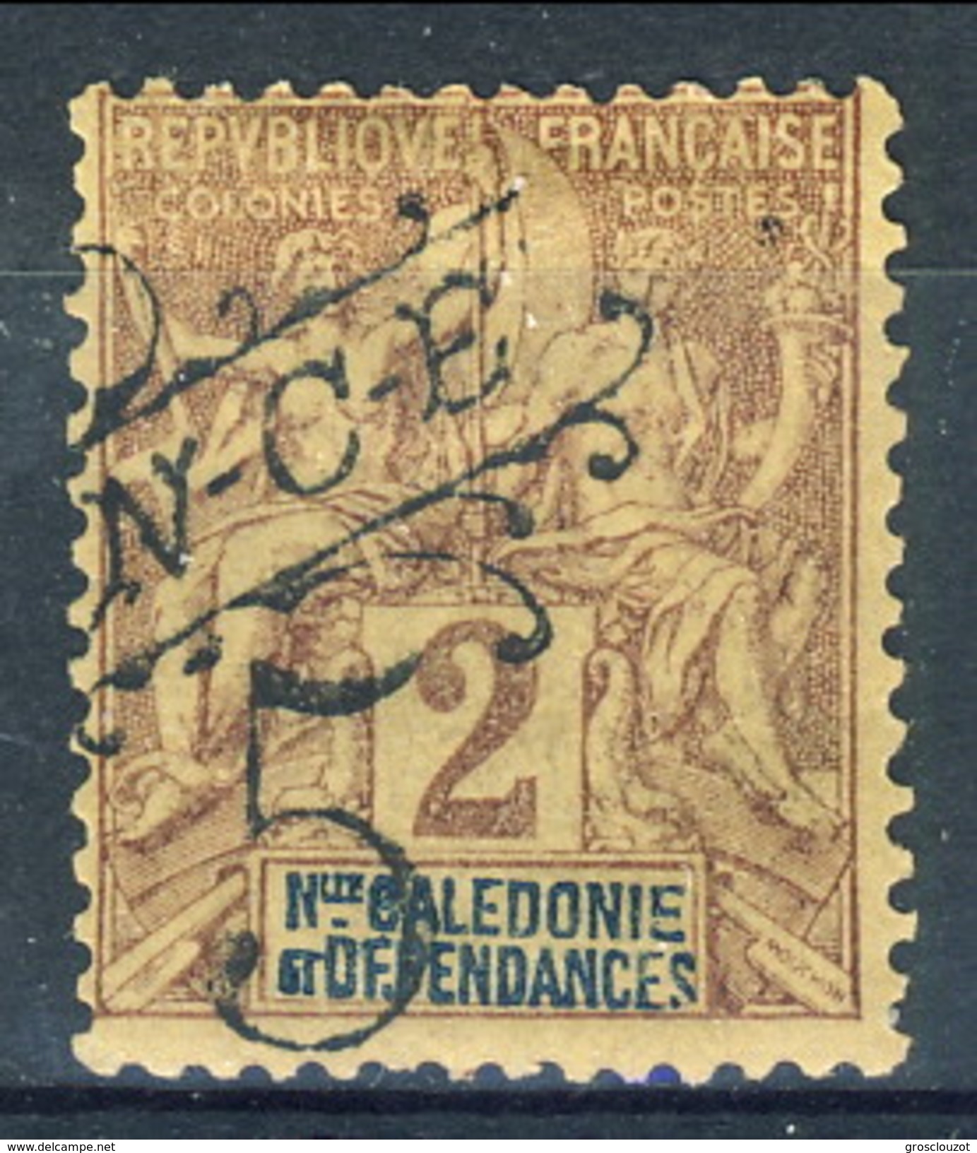 Nouvelle Caledonie 1900-1901 N. 54 C. 5 Su C. 2 MH Cat. &euro; 30 - Nuovi