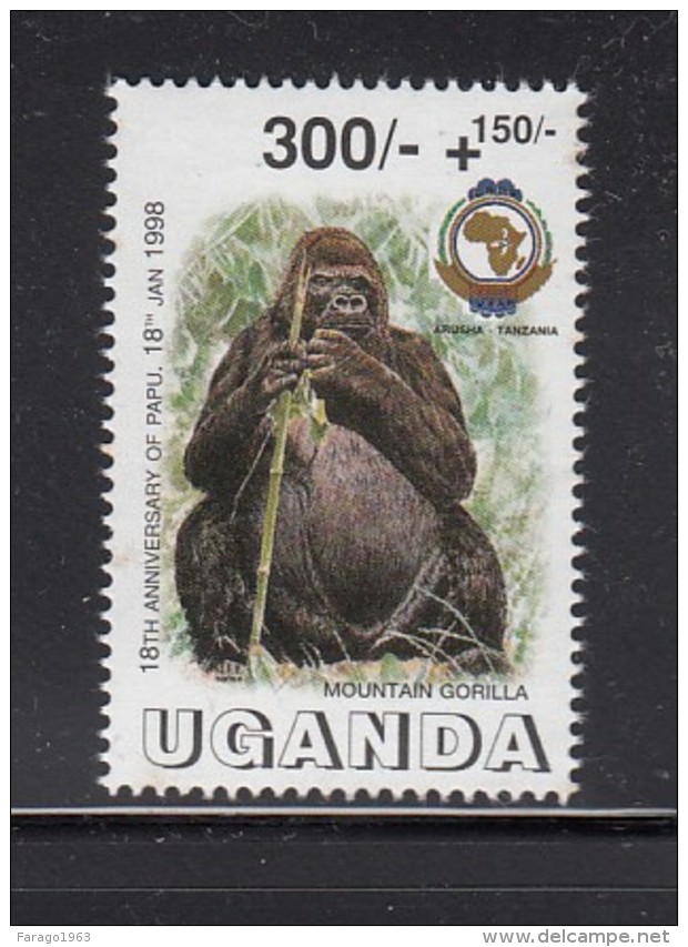 1998 Uganda  PAPU Semi Postal Gorilla  Complete Set Of 1 MNH - Uganda (1962-...)