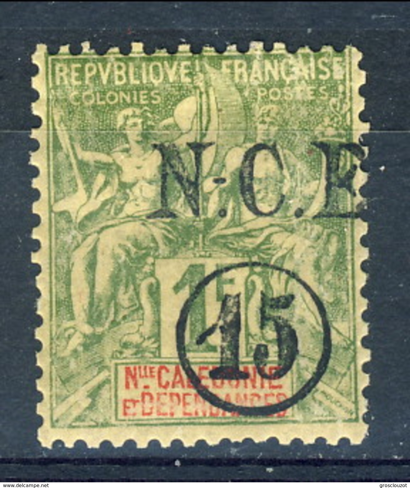 Nouvelle Caledonie 1900-901 N. 58 C. 15 Su F. 1 MH Cat. &euro; 40 - Nuovi