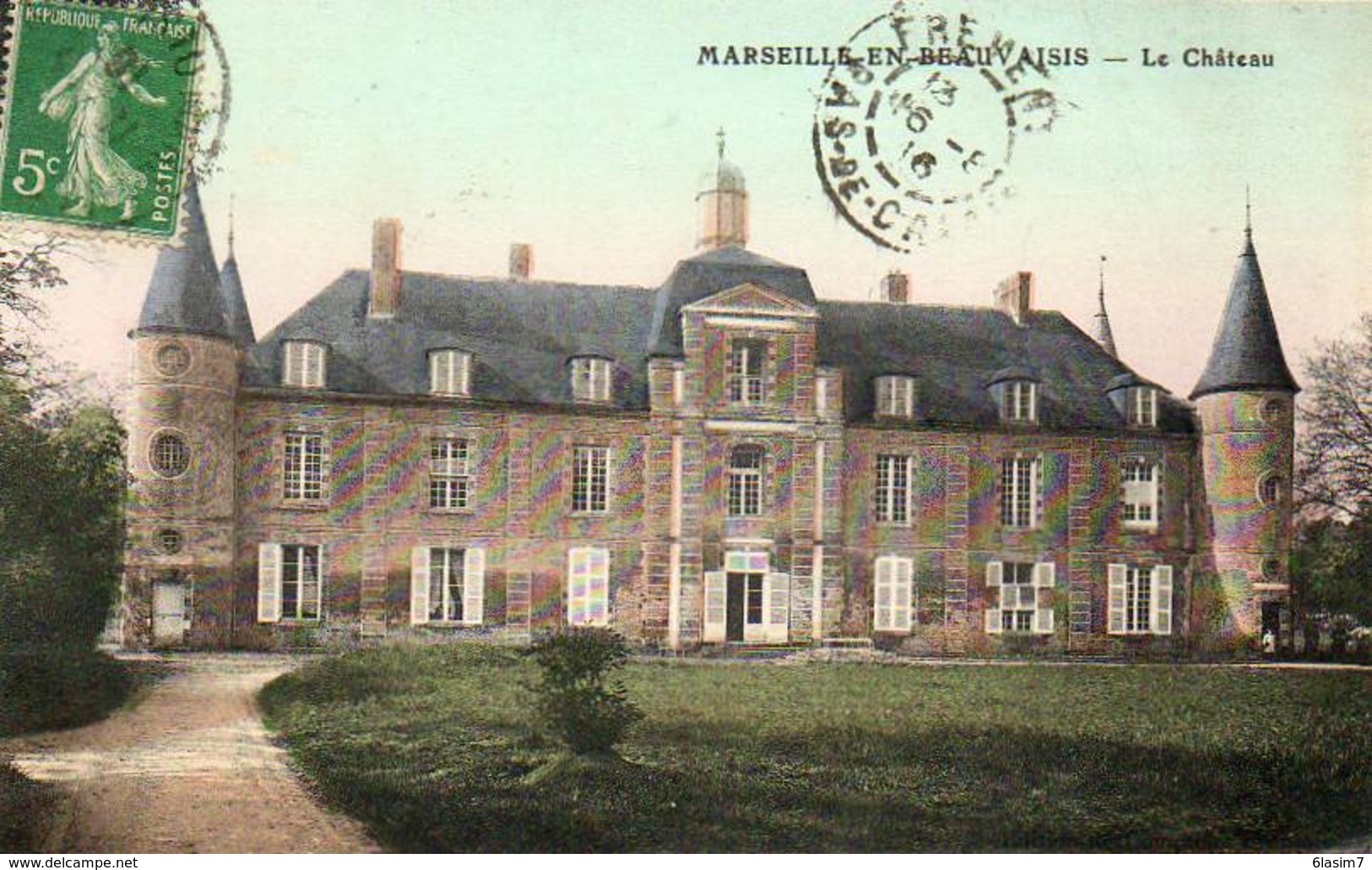 CPA - MARSEILLE-en-BEAUVAISIS (60) - Aspect Du Château En 1916 - Marseille-en-Beauvaisis