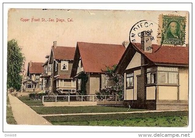 SAN DIEGO - UPPER FRONT ST.  - EDIT RIEDER - STAMP & POSTMARKED 1906 - Other & Unclassified