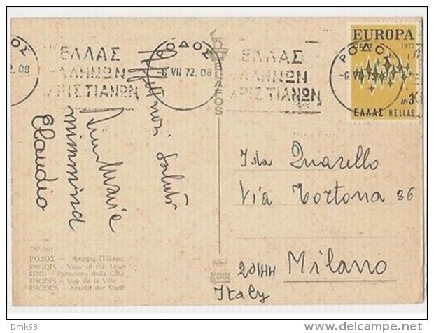 GREECE - RHODES / RODI - VIEW OF THE TOWN  - STAMP - 1970s ( 27 ) - Autres & Non Classés