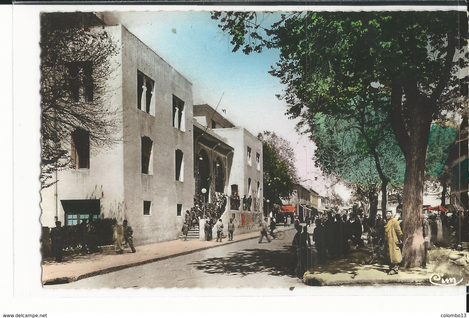 ALGERIE SETIF (CONSTANTINE) LA POSTE ET LE MARCHE INDIGENE CARTE PHOTO COMBIER - Sétif