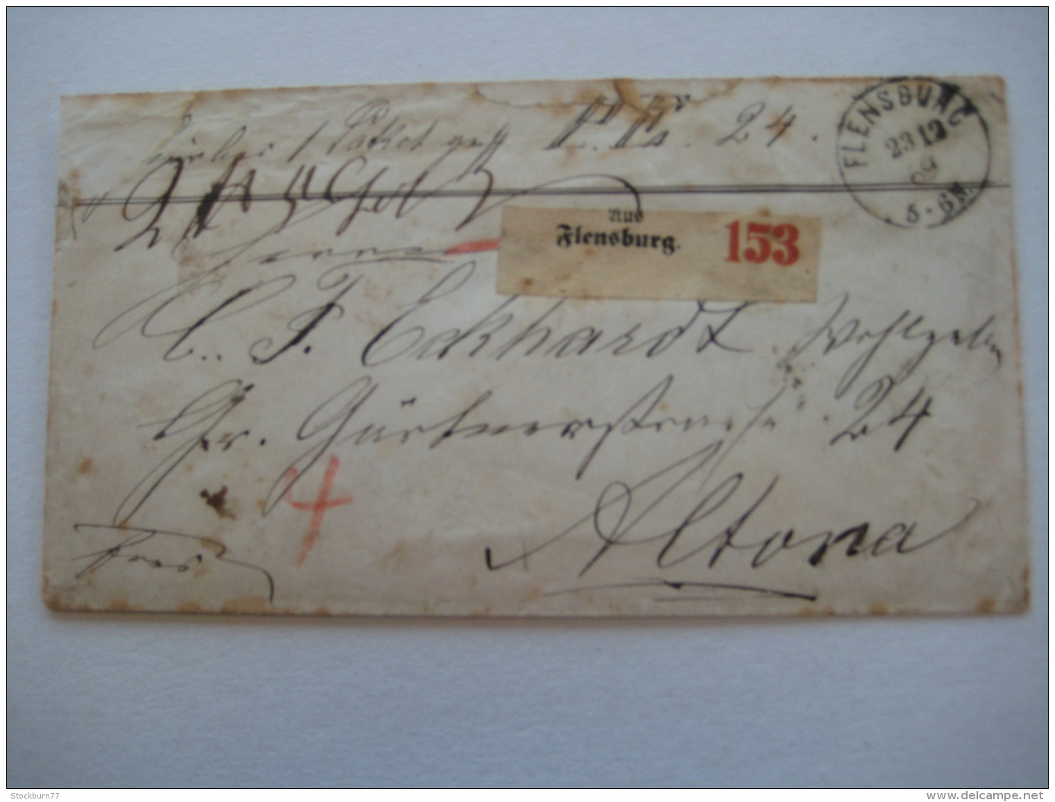 1869 , FLENSBURG , Paketbegleitbrief, Rs. Nicht Ganz Komplett - Schleswig-Holstein