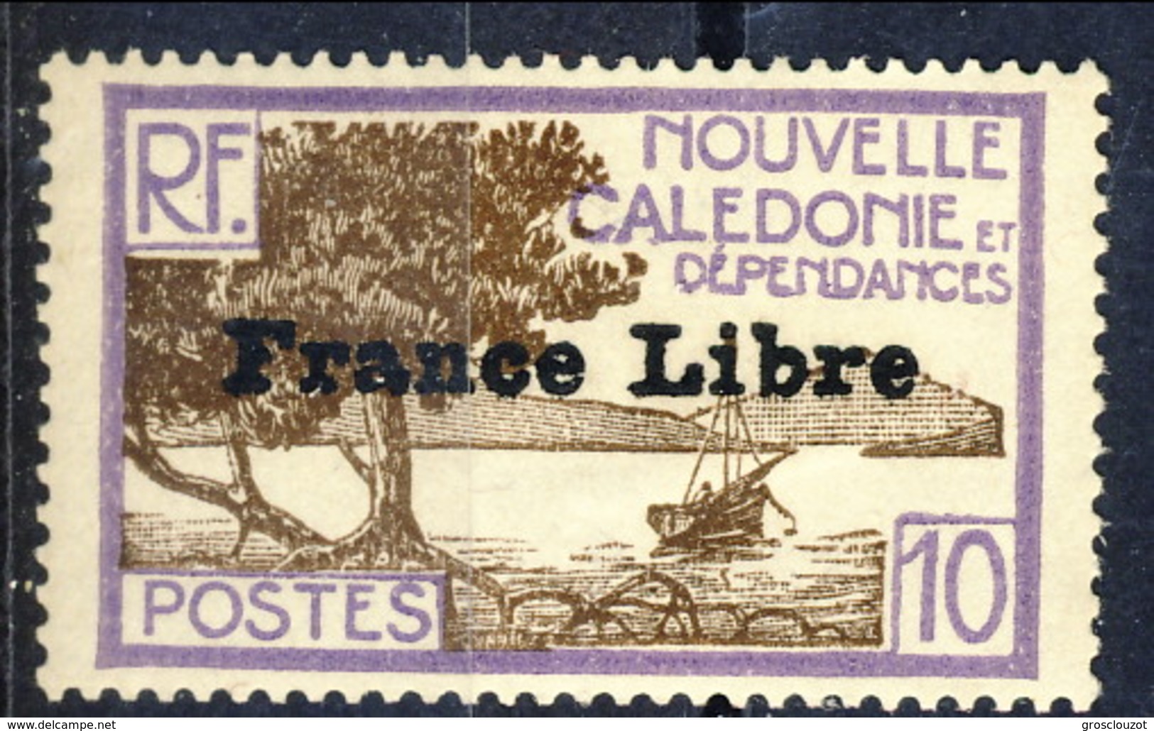 Nouvelle Caledonie 1941 N. 200 C. 10 Sovrastampato France Libre MNH Cat. &euro; 17 - Nuovi