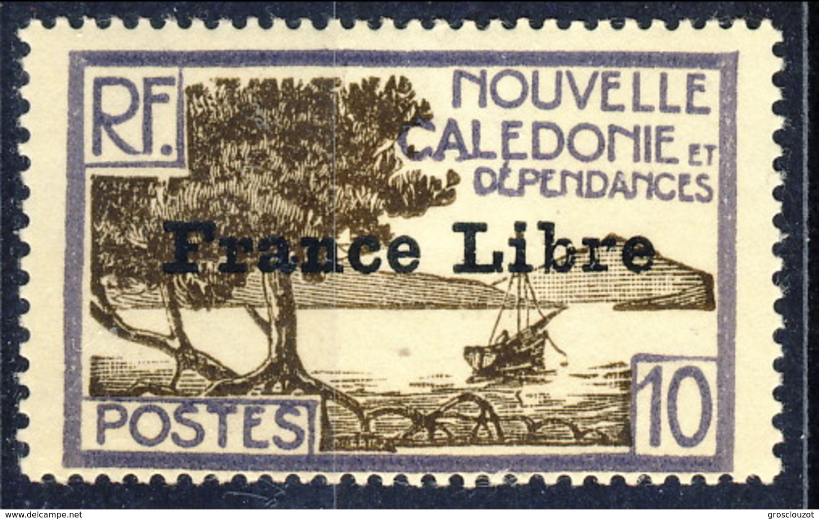 Nouvelle Caledonie 1941 N. 200 C. 10 Sovrastampato France Libre MNH Cat. &euro; 17 - Neufs