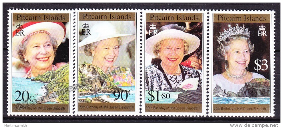 Pitcairn 1996 Yvert 462- 65, 70th Anniversary Of H.M Queen Elizabeth II - MNH - Pitcairninsel