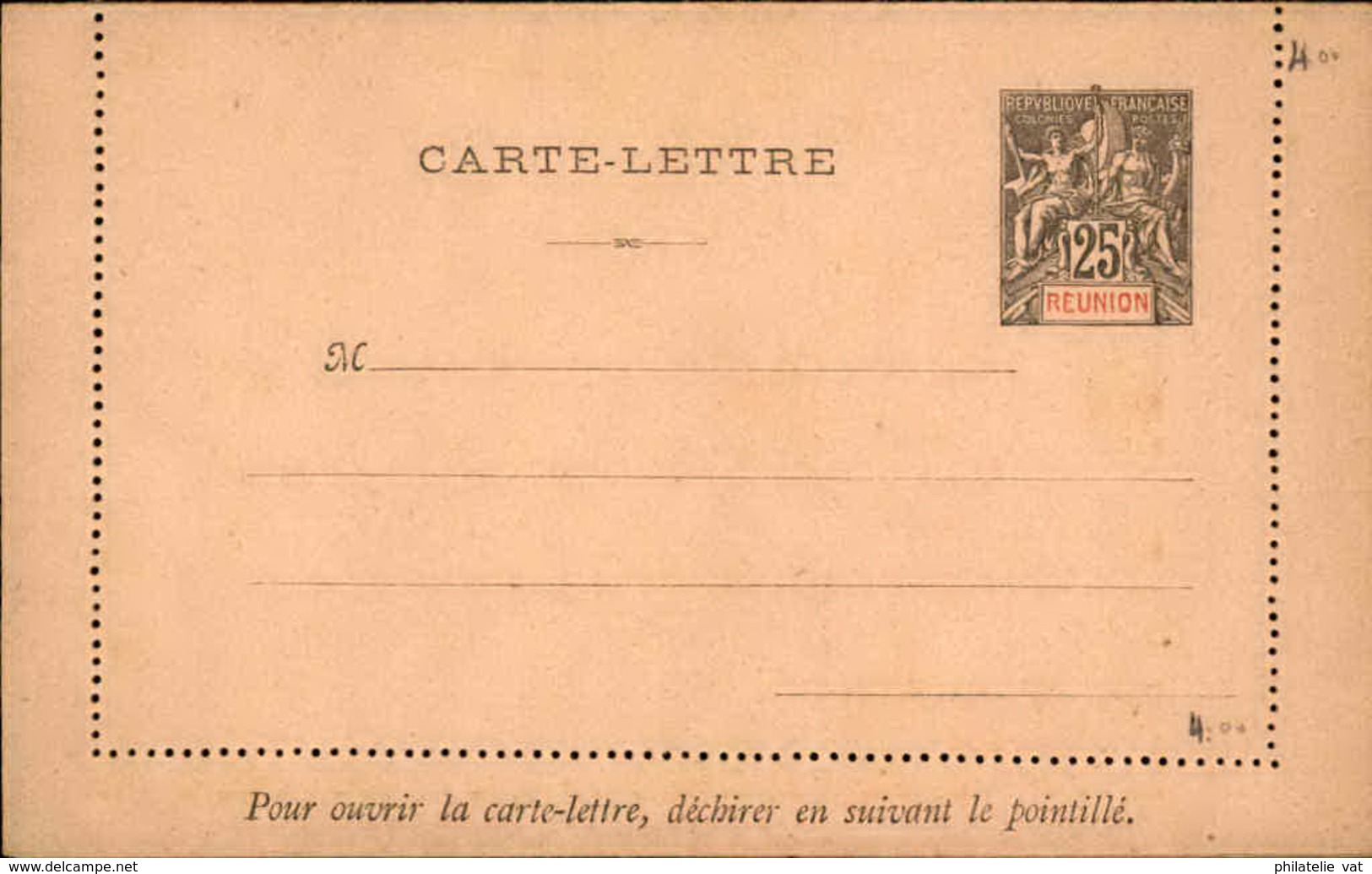 REUNION - Entier Sur Carte Lettre Vierge Au Type Groupe - P21100 - Lettres & Documents