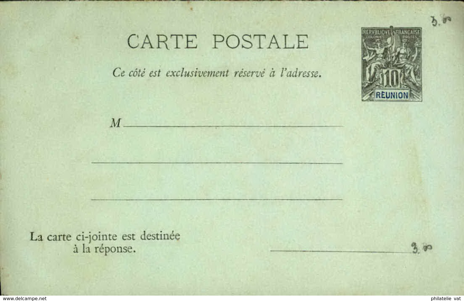 REUNION - Entier Sur Carte Réponse Au Type Groupe - P21101 - Cartas & Documentos