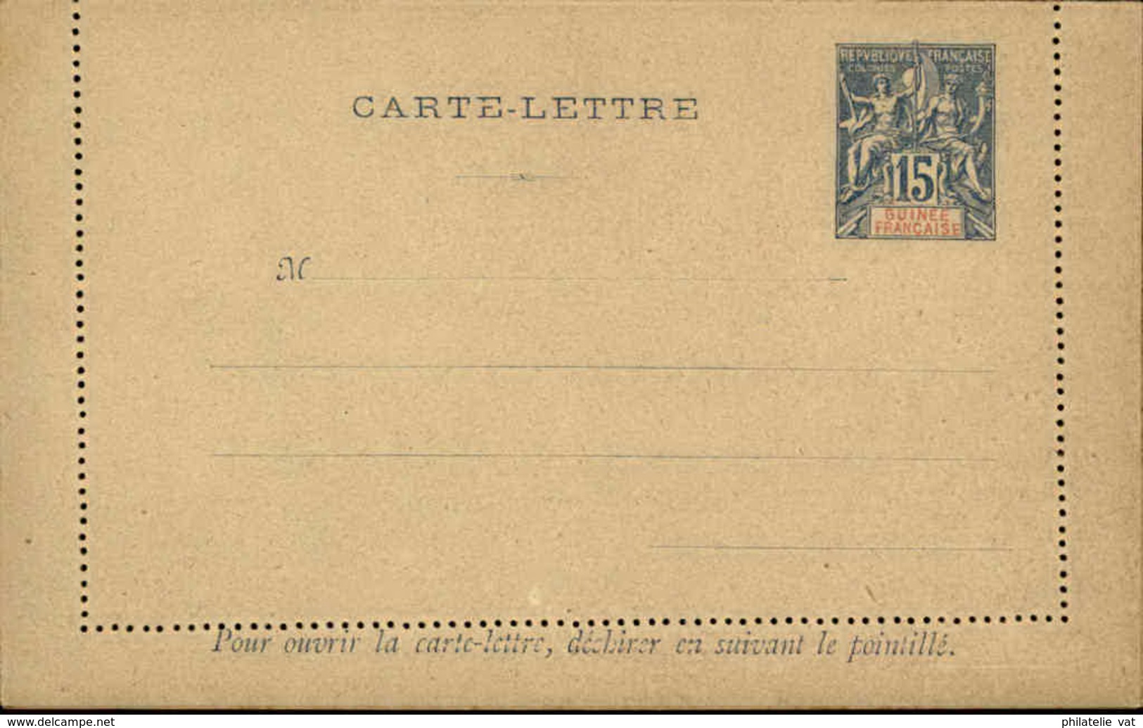 GUINEE FRANçAISE - Entier Sur Carte Lettre Au Type Groupe - P21102 - Lettres & Documents