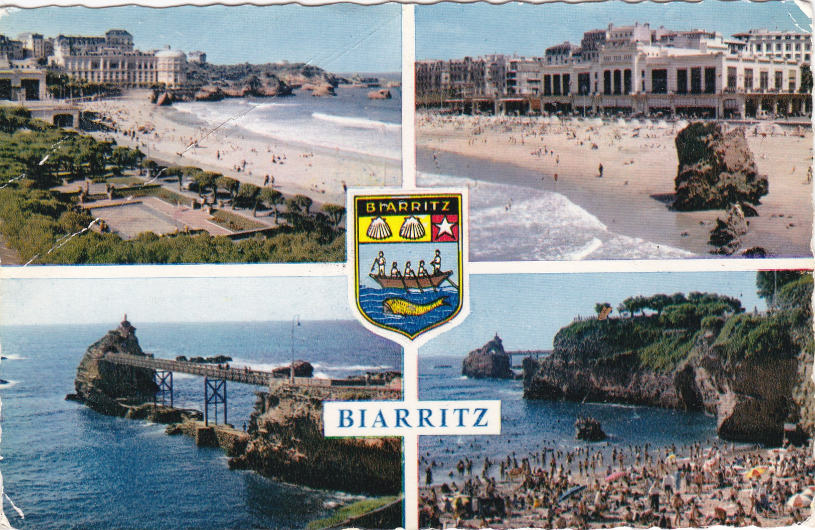 64 - BIARRITZ - La Grande Plage, Le Casino, Rocher De La Vierge Et Port-Vieux - Biarritz