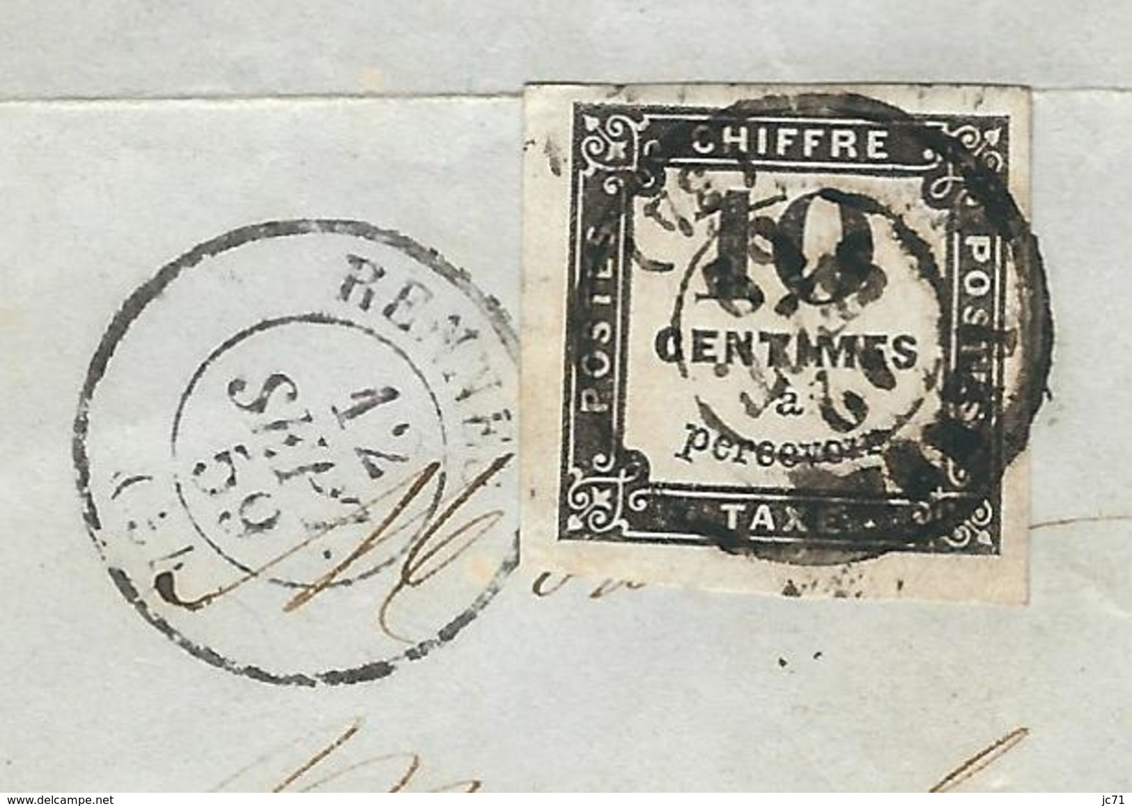 35-Rennes - Chiffre Taxe N° 2A - Typographie - Mignonette - 12 Septembre 1859 - Encadrement Superbe - - 1849-1876: Periodo Classico