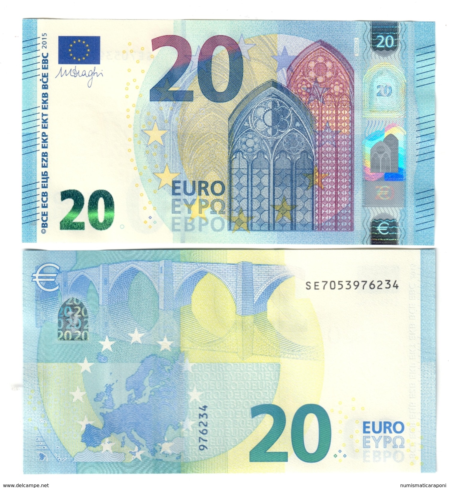 Italia 20 &euro; SE S004G2 Draghi Q.fds Da Mazzetta Cod.&euro;.249 - 20 Euro