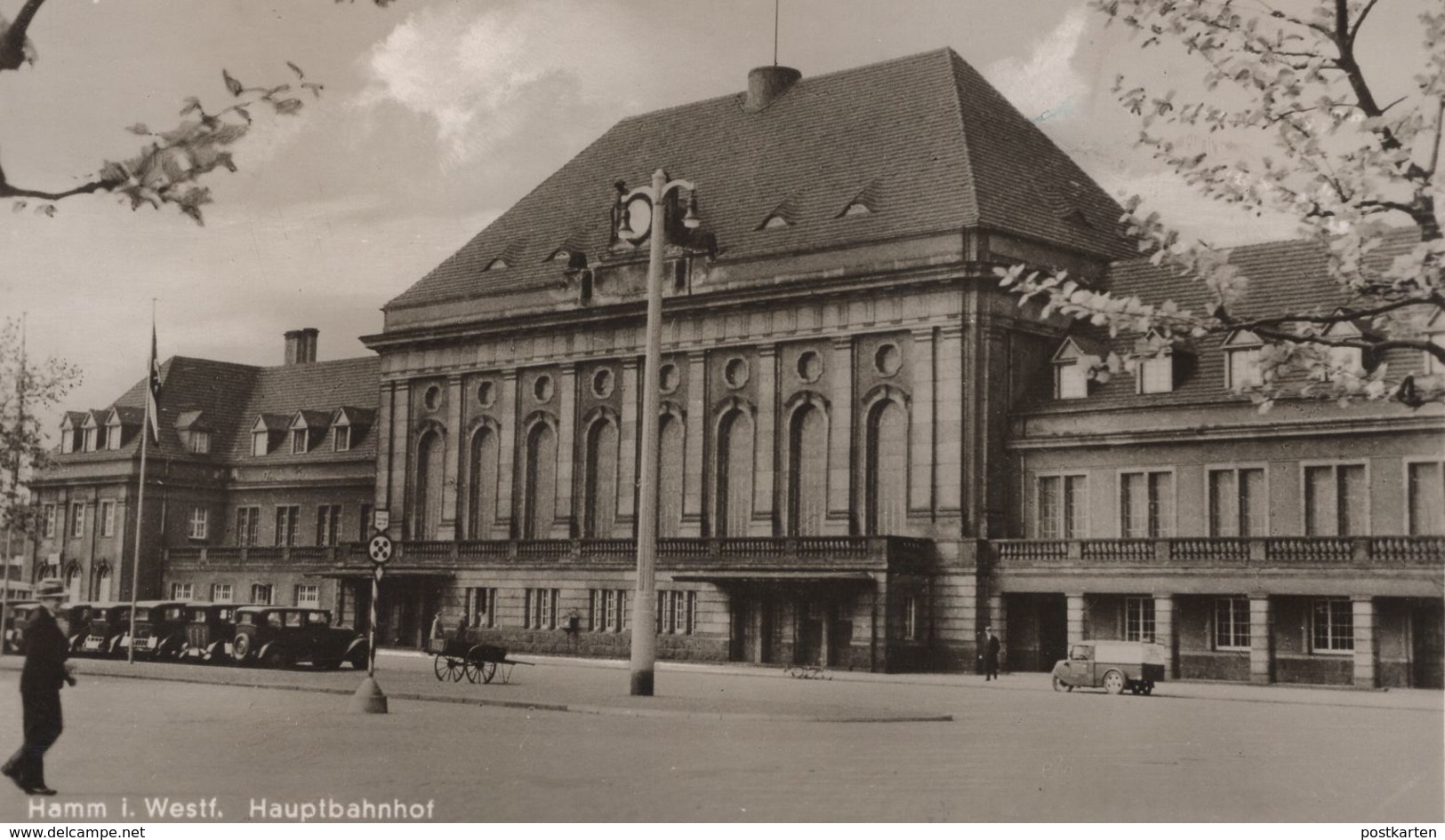 ALTE POSTKARTE HAMM I. WESTF. HAUPTBAHNHOF 1939 GOLIATH LKW F200/400 TEMPO ? Bahnhof Station Gare Ansichtskarte Postcard - Hamm