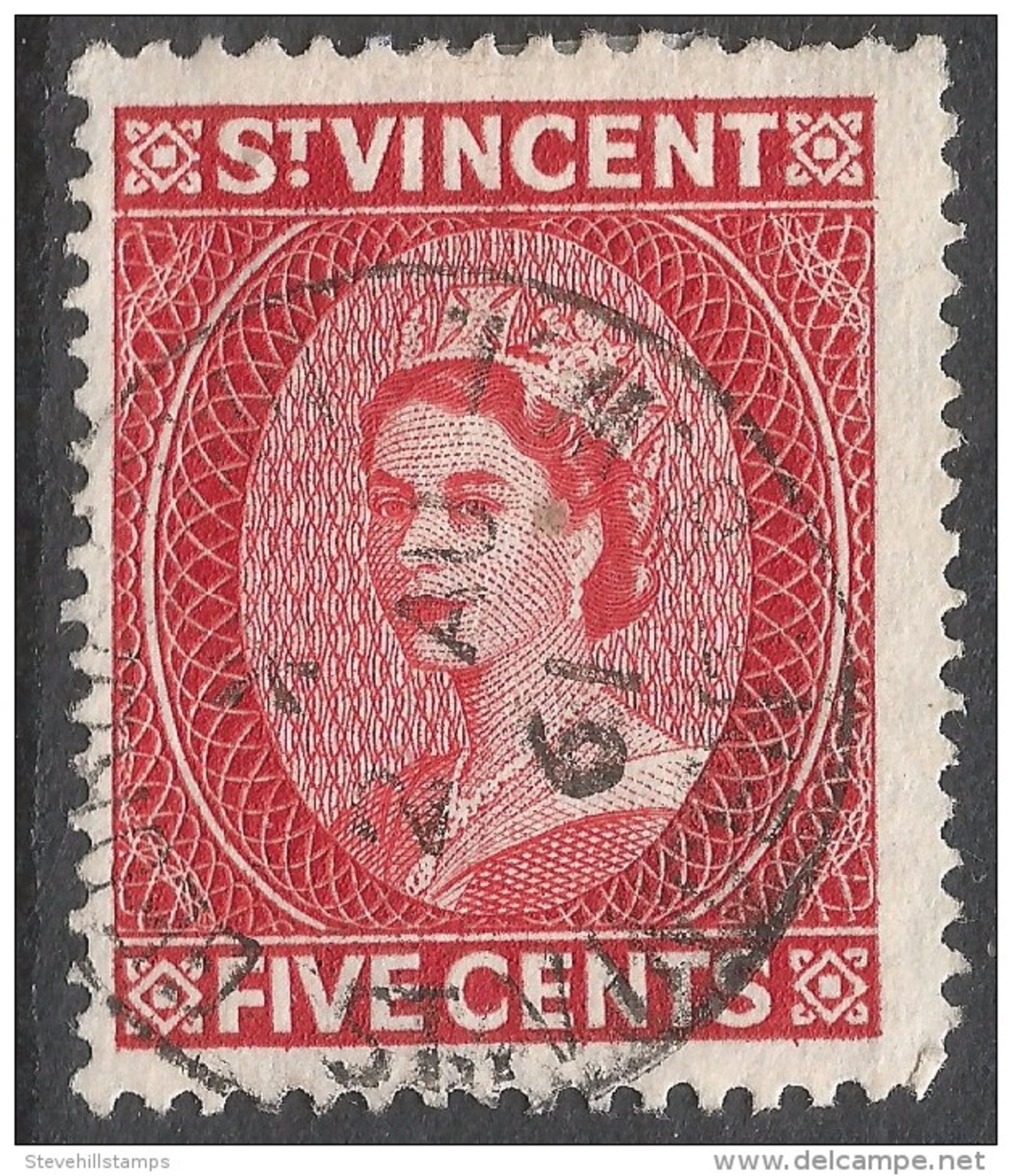 St Vincent. 1953-63 QEII. 5c Used. Mult Script CA W/M. SG 193 - St.Vincent (...-1979)