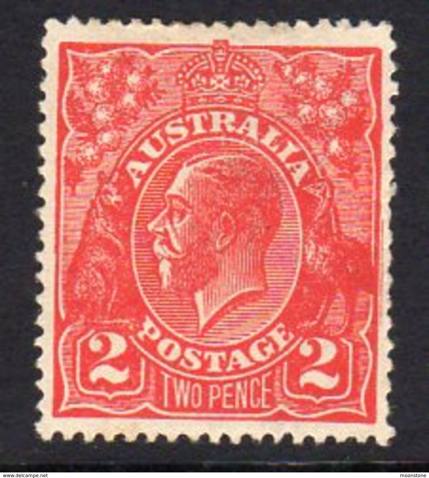 Australia 1918-23 2d Bright Rose-scarlet GV Head, 2nd Wmk. 5, Hinged Mint, (SG 63) - Nuevos