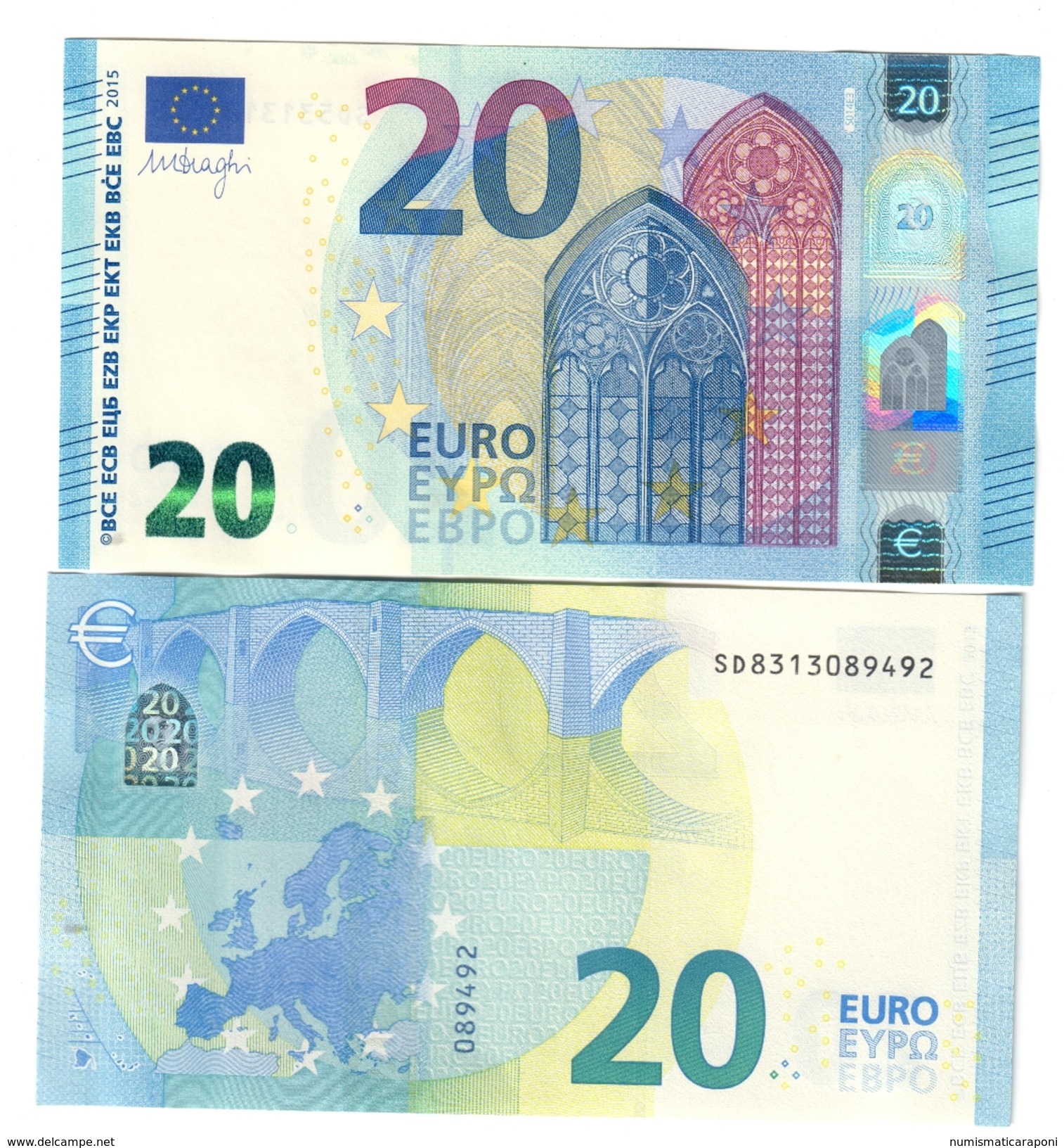 Italia 20 &euro; SD S014 Draghi Q.fds Da Mazzetta Cod.&euro;.253 - 20 Euro