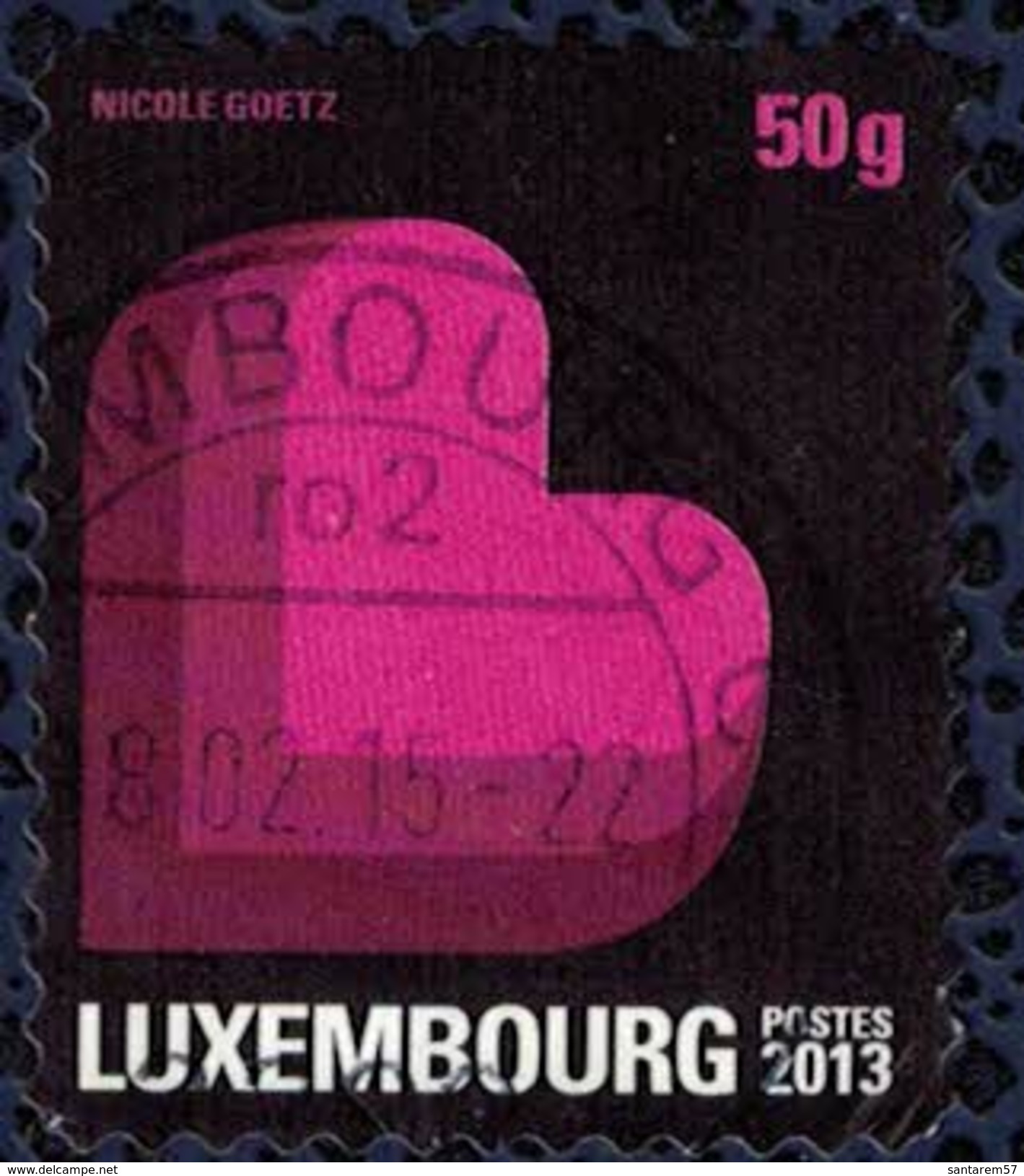 Luxembourg 2013 Oblitéré Used Postocollants Série L En Forme De Coeur - Used Stamps