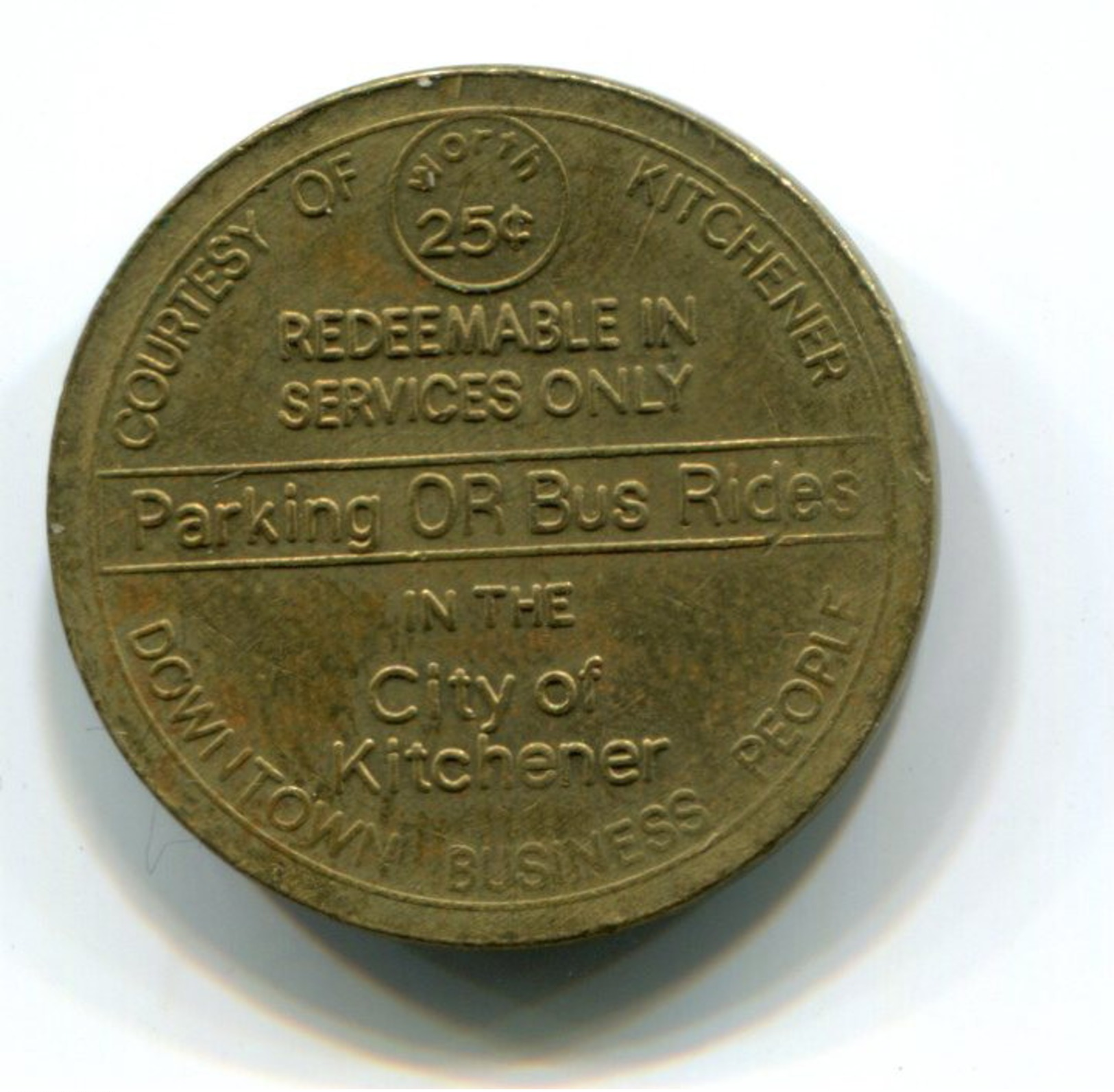 City Of Kitchener Ontario Canada Parking/Transit Token - Monetary /of Necessity