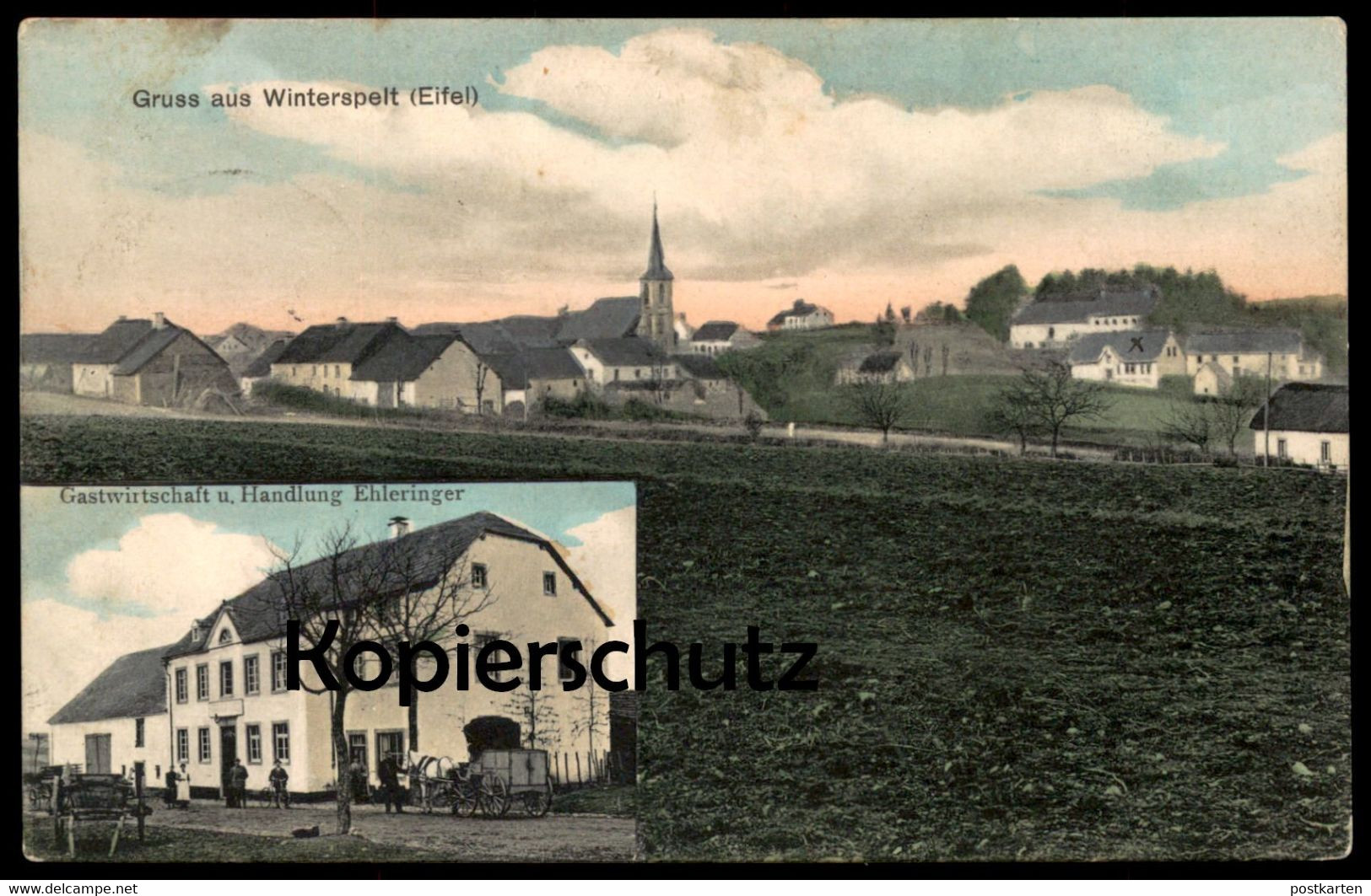 ALTE POSTKARTE GRUSS AUS WINTERSPELT EIFEL GASTWIRTSCHAFT U. HANDLUNG EHLERINGER PRÜM Cpa AK Ansichtskarte Postcard - Pruem