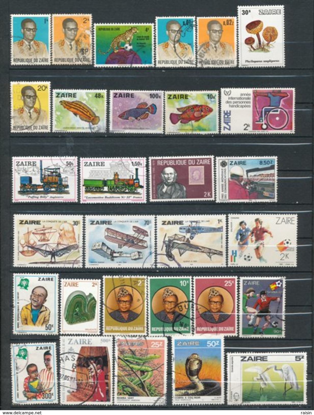 Congo Zaïre Petite collection lot de plus de 200 timbres différents