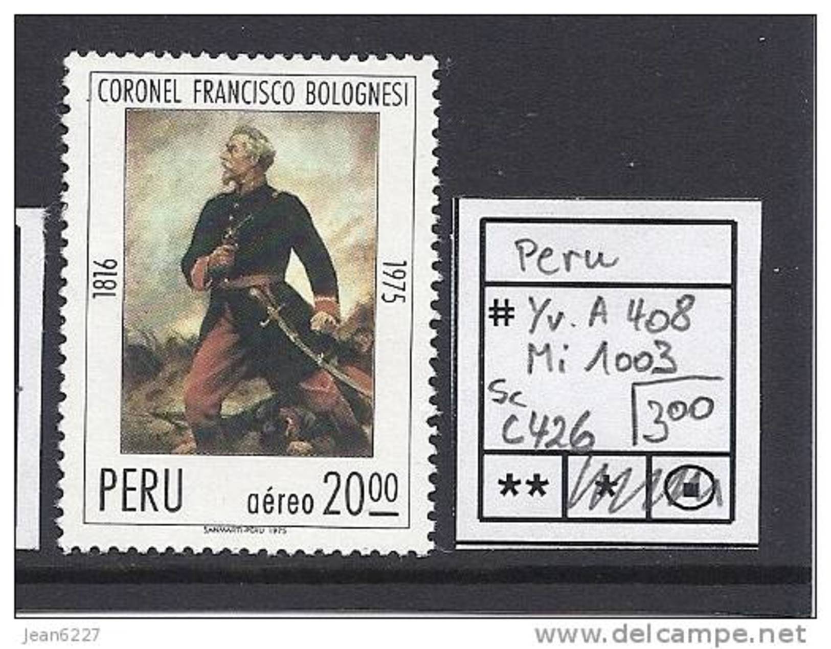 Peru - Pérou - Bolognesi - Yv A408 - Mi 1003 - Sc C426 - MNH - Postfrisch - Neuf ** - Pérou