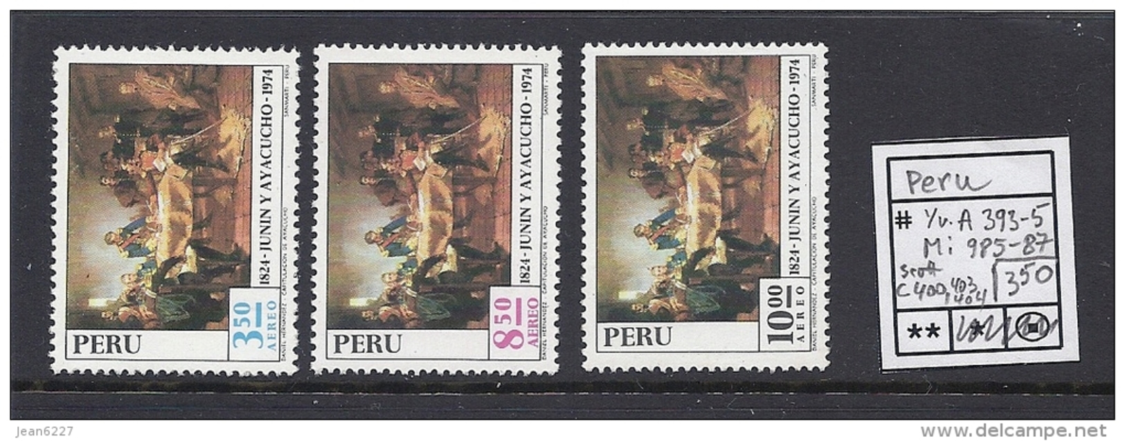 Peru - Pérou - Junin - Ayacucho - Yv A393-395 - Mi 985-87 - Sc C400,403,404 - MNH - Postfrisch - Neuf ** - Pérou