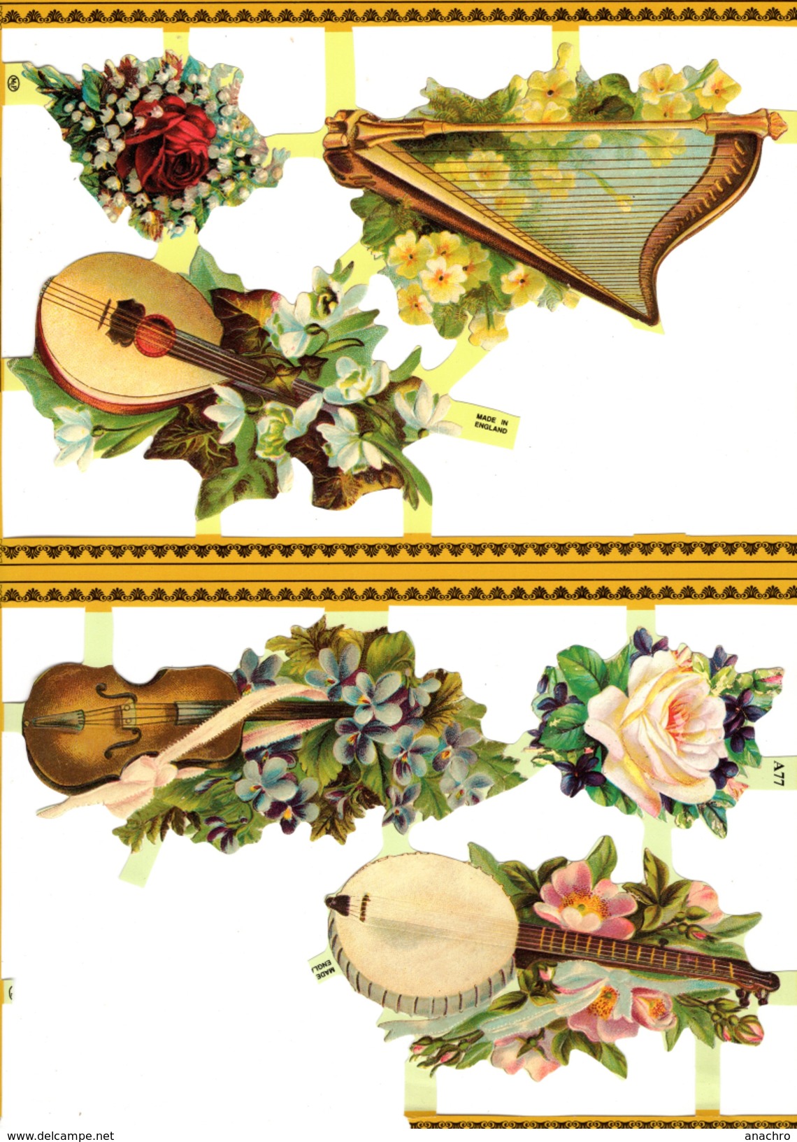 INSTRUMENTS DE MUSIQUE HARPE VIOLON VIOLE BANJO - Bloemen