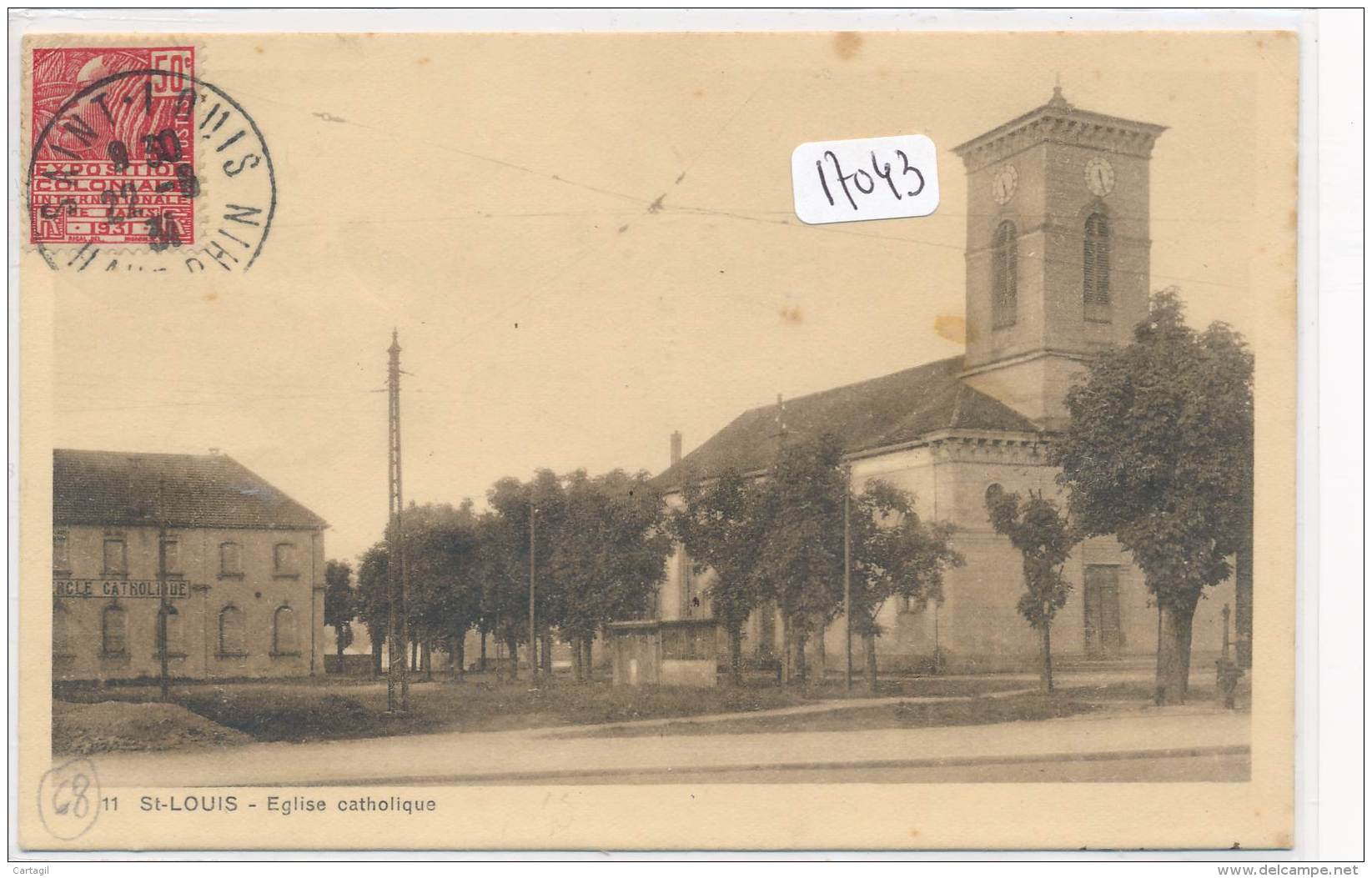 CPA - 17043-68 -  St Louis - Eglise Catholique Zn 1931--Envoi Gratuit - Saint Louis