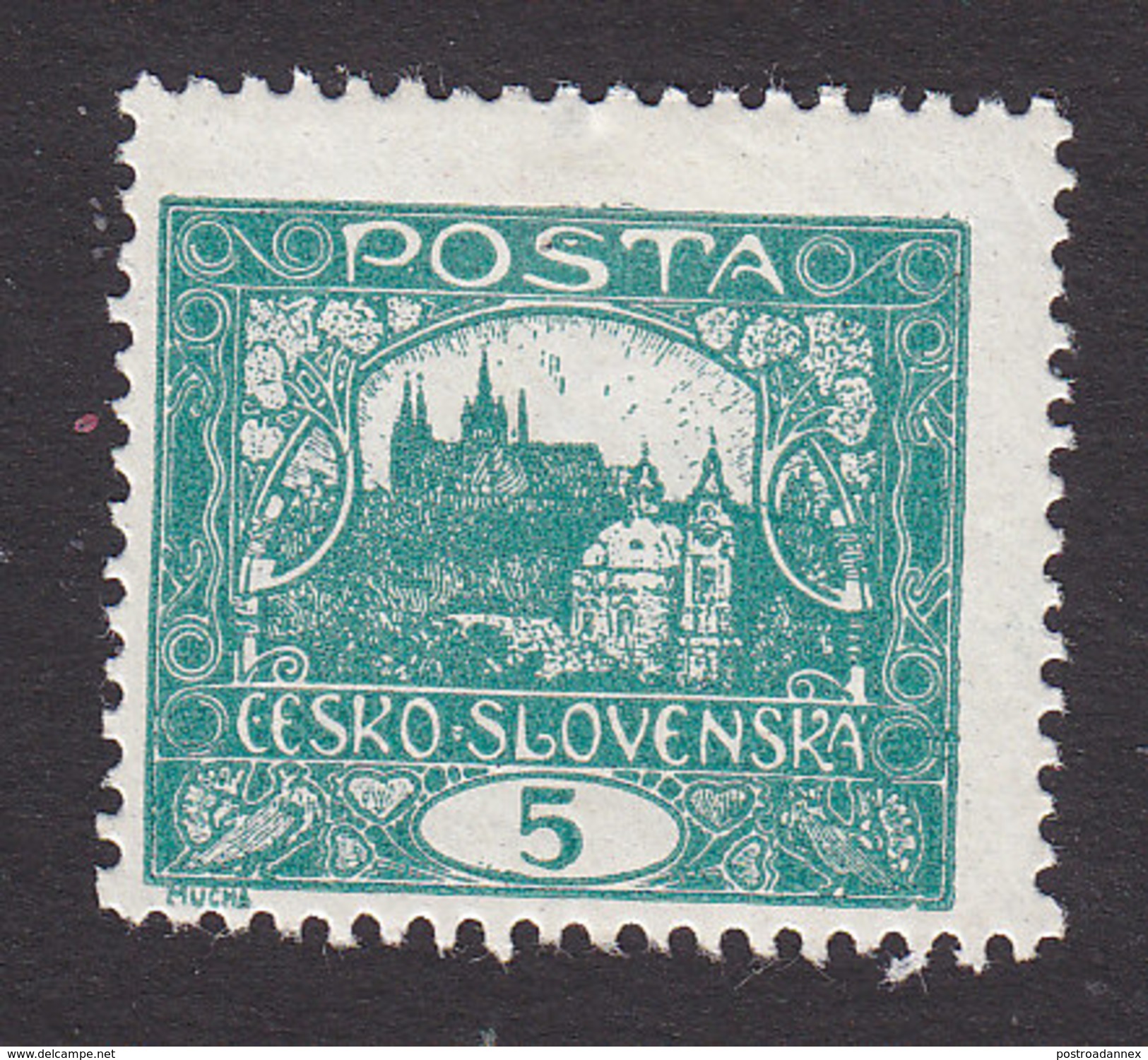 Czechoslovakia, Scott #42a, Mint Hinged, Hradcany At Prague, Issued 1919 - Unused Stamps