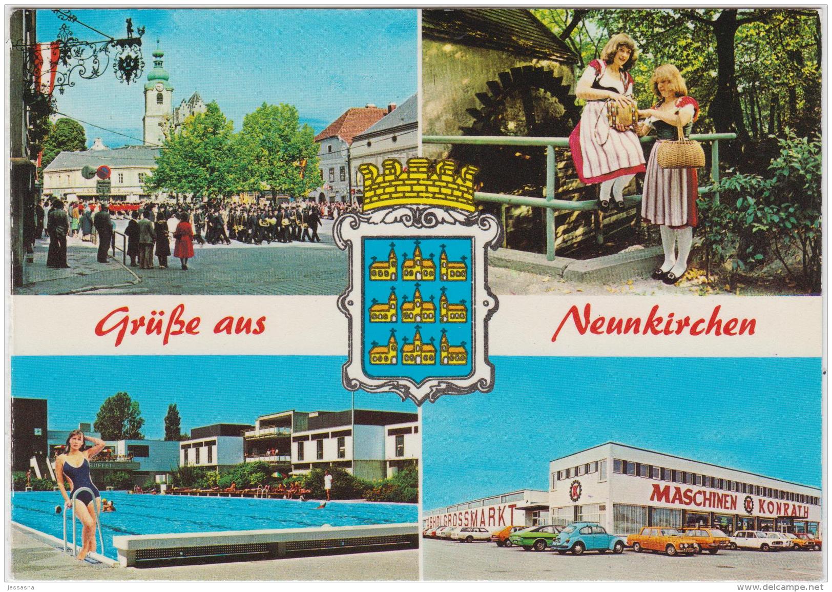 AK - NÖ - Grüsse Aus Neunkirchen -Mehrbild  Mit  Maschinen Konrath - 60iger - Neunkirchen