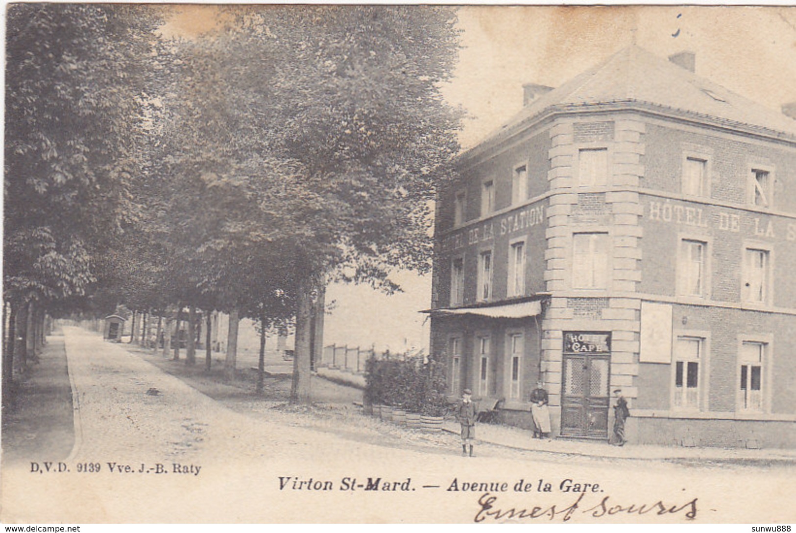 Virton St Mard - Avenue De La Gare (animée, Café, DVD, Précurseur, 1903.....taches) - Virton