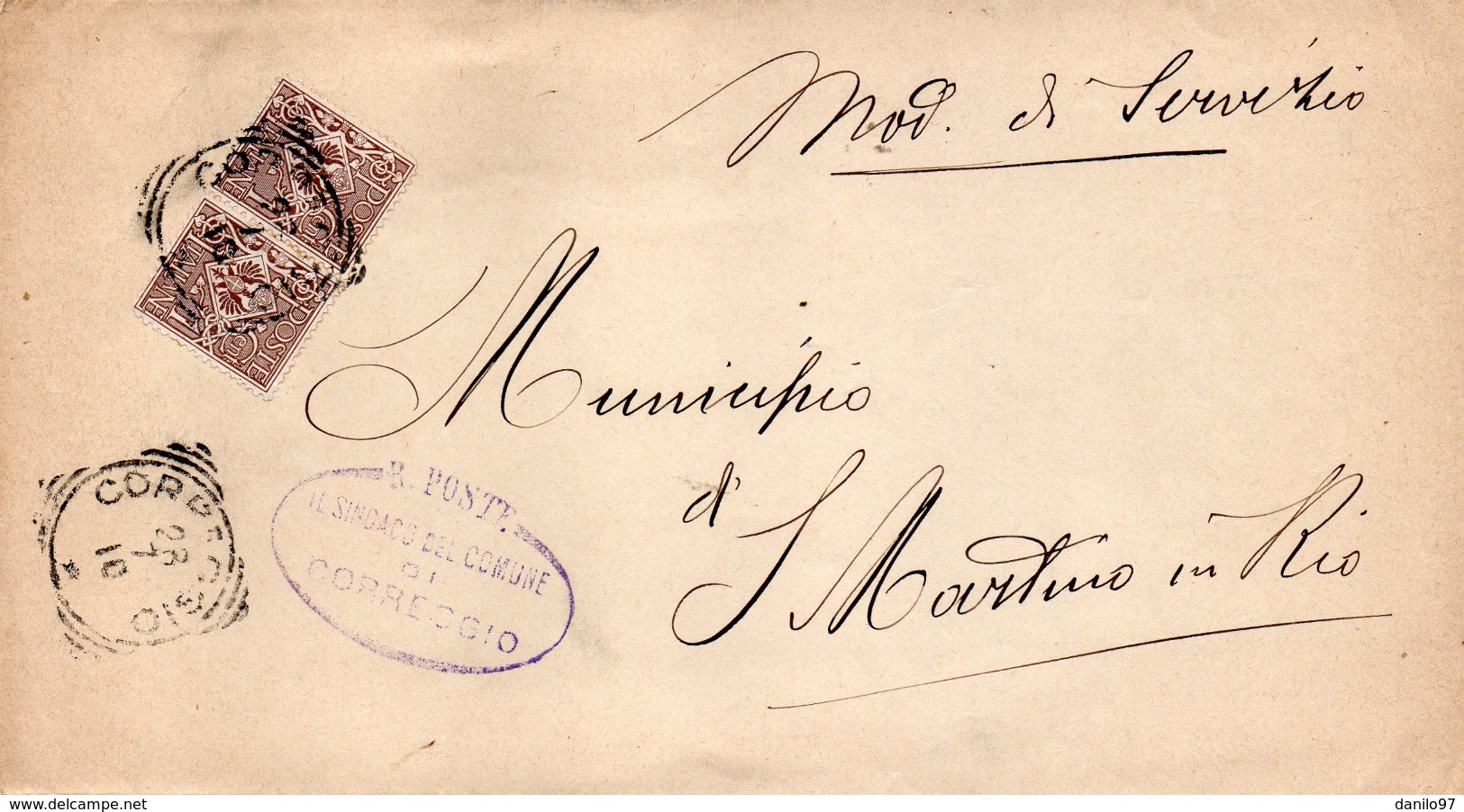 1910 LETTERA CON ANNULLO CORREGGIO - Storia Postale