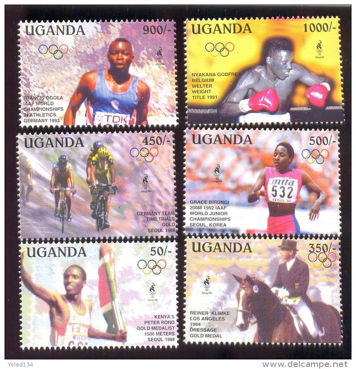 UGANDA SCOTT MINT N H # 1358-63 ( OLYMPIC 1996  ATLANTA - Uganda (1962-...)