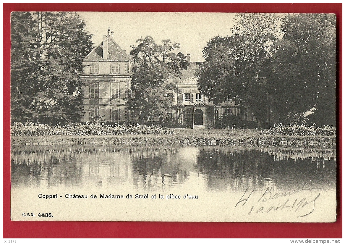 PRM-02 Coppet Château De Madame De Staël Et La Pièce D'eau. Cachet 1905 - Coppet