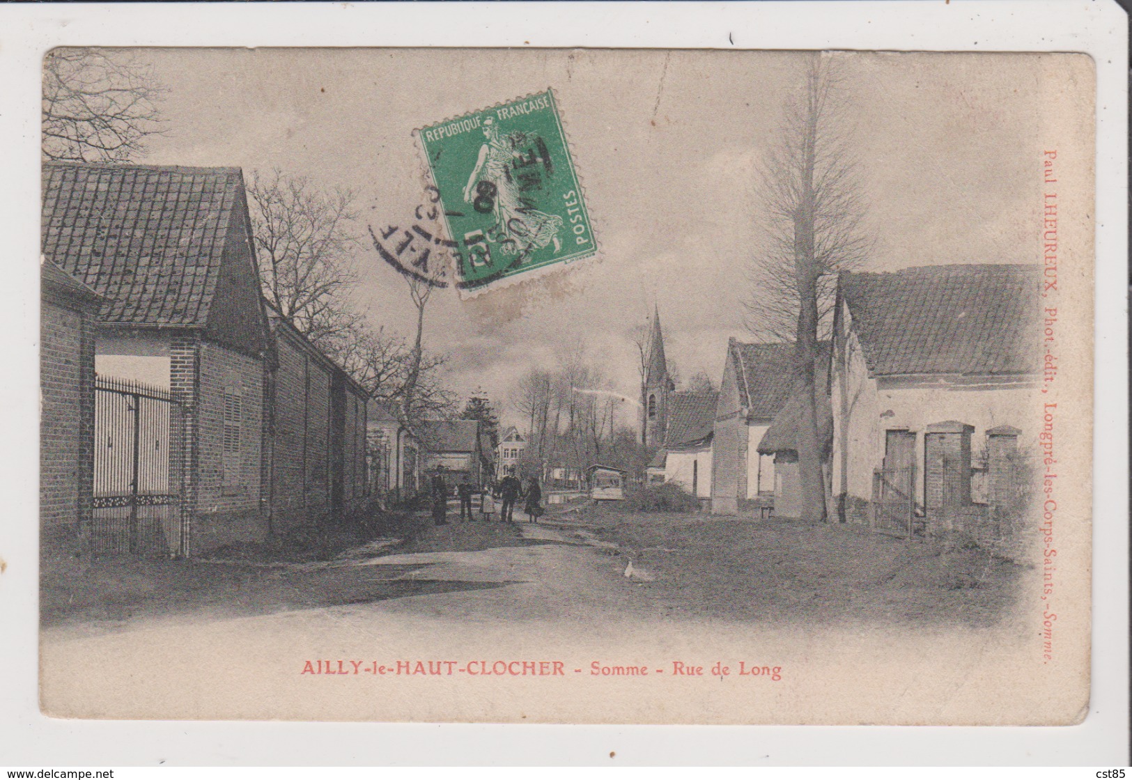 CPA - AILLY LE HAUT CLOCHER - Somme - Rue De Long - Ailly Le Haut Clocher