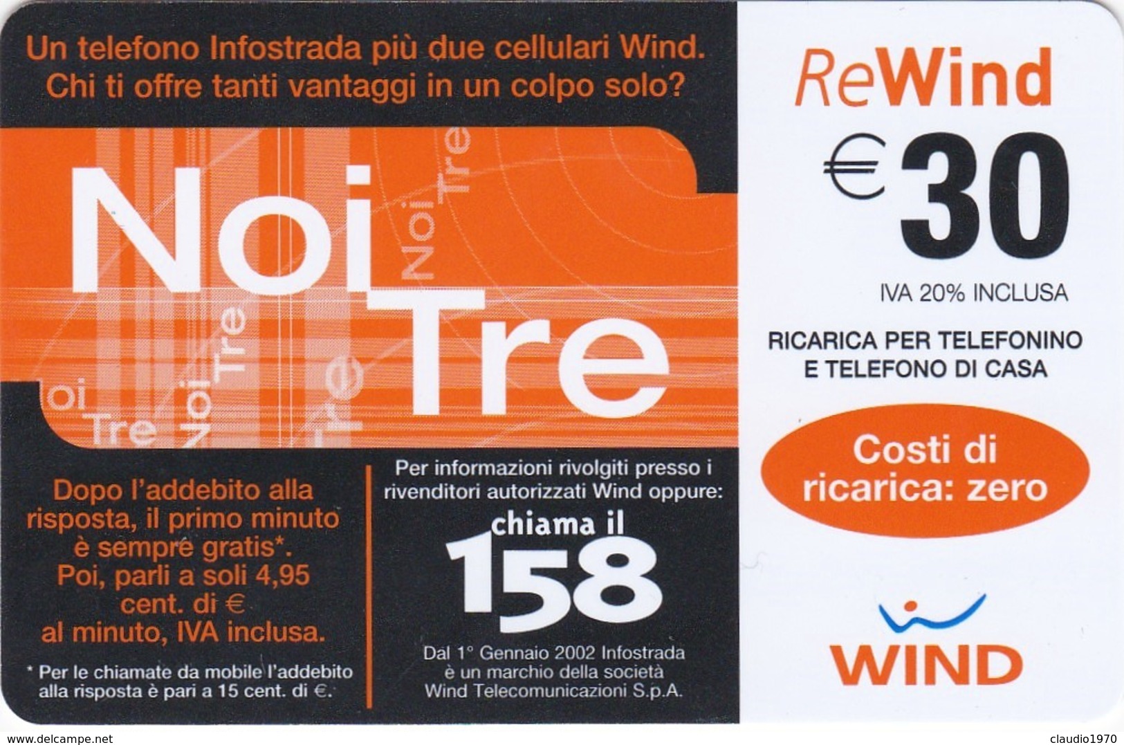 Lotto Di  10 Ricaricar Wind. - Autres & Non Classés